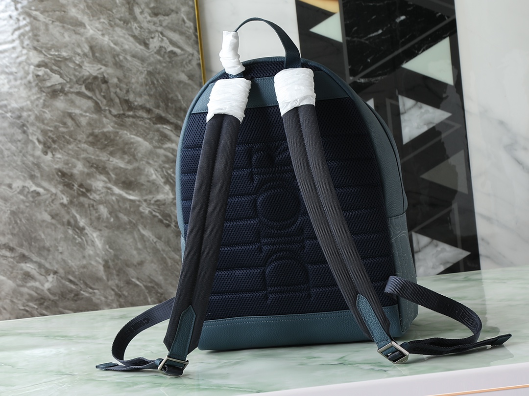 Dior Shoulder Bag Cow Leather Blue L-s