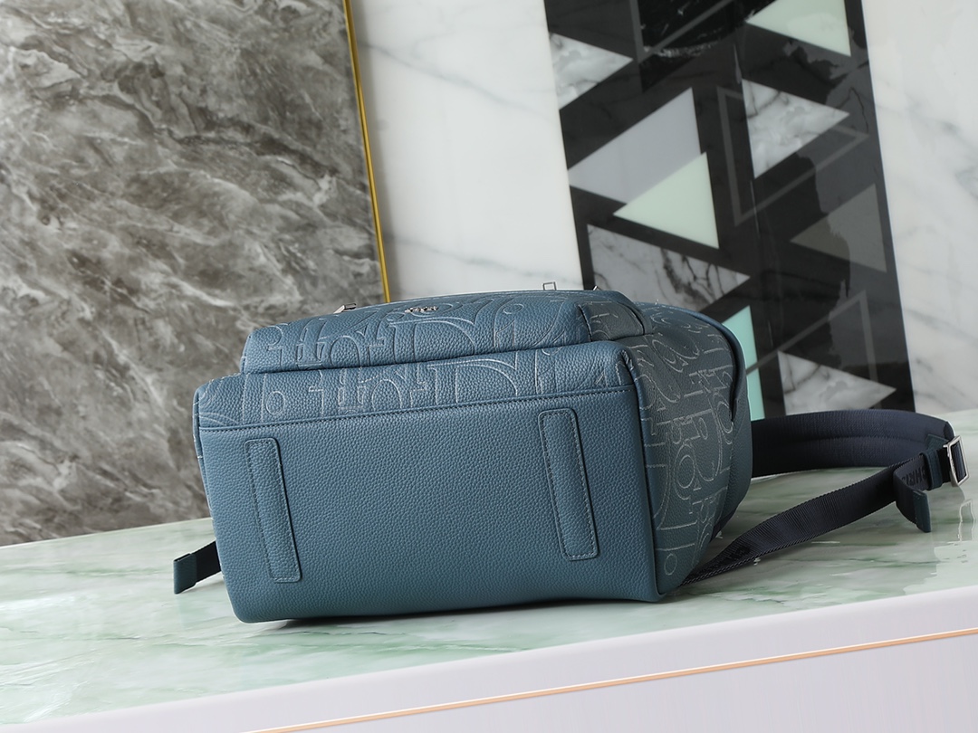 Dior Shoulder Bag Cow Leather Blue L-s