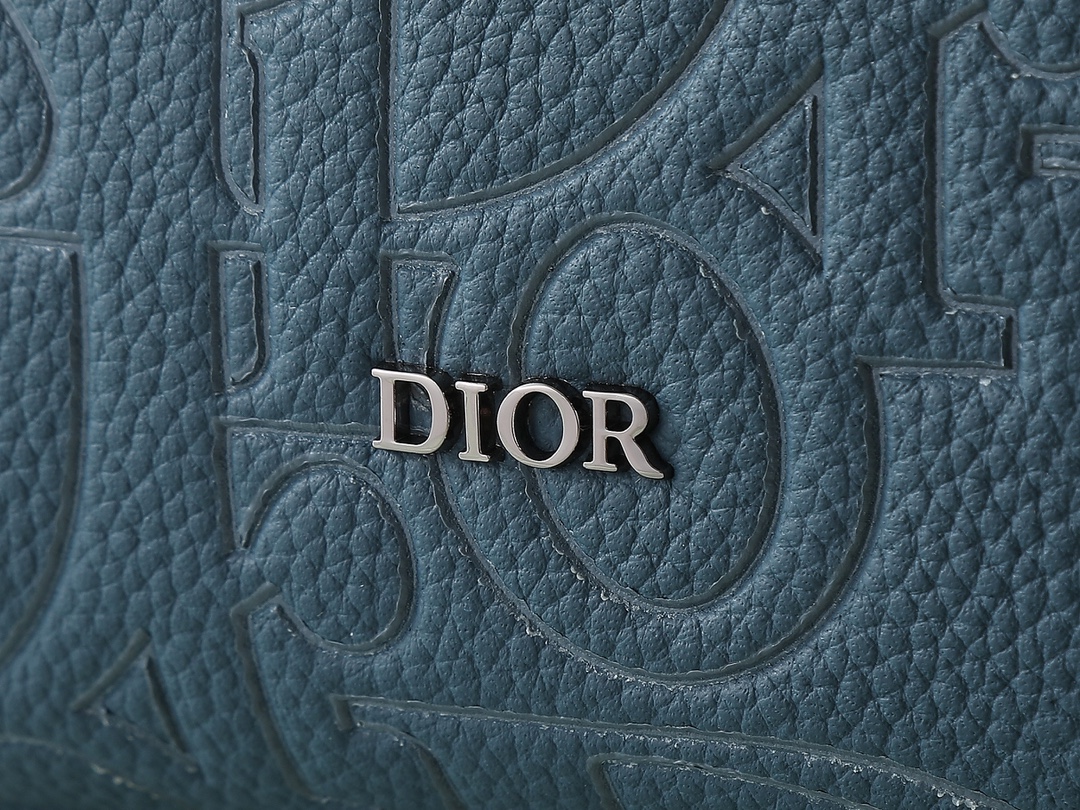 Dior Shoulder Bag Cow Leather Blue L-s