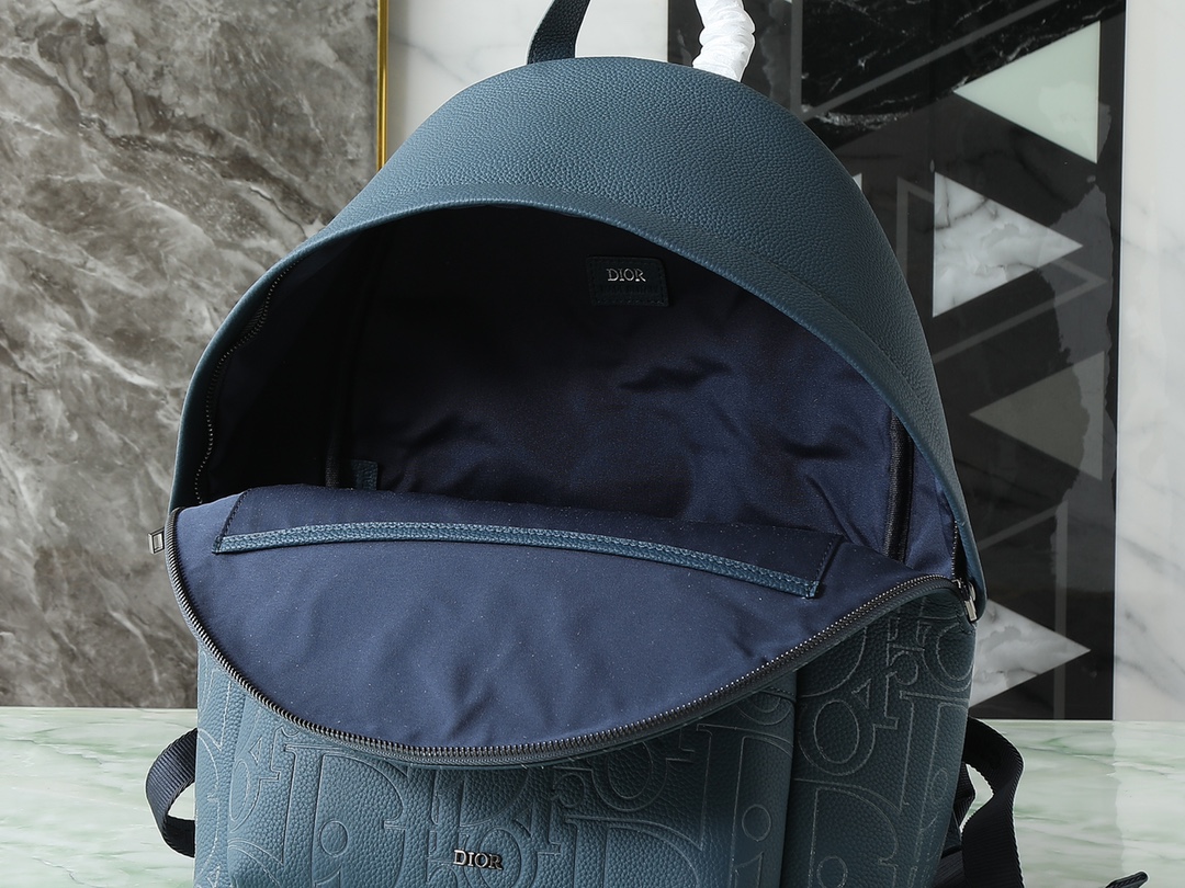 Dior Shoulder Bag Cow Leather Blue L-s