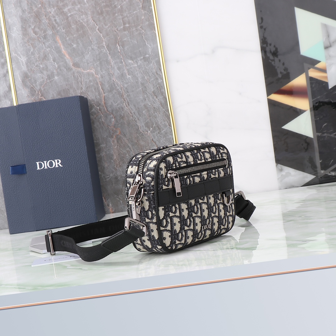 Dior Messenger Bag Cow Leather Black Mini Size L-s