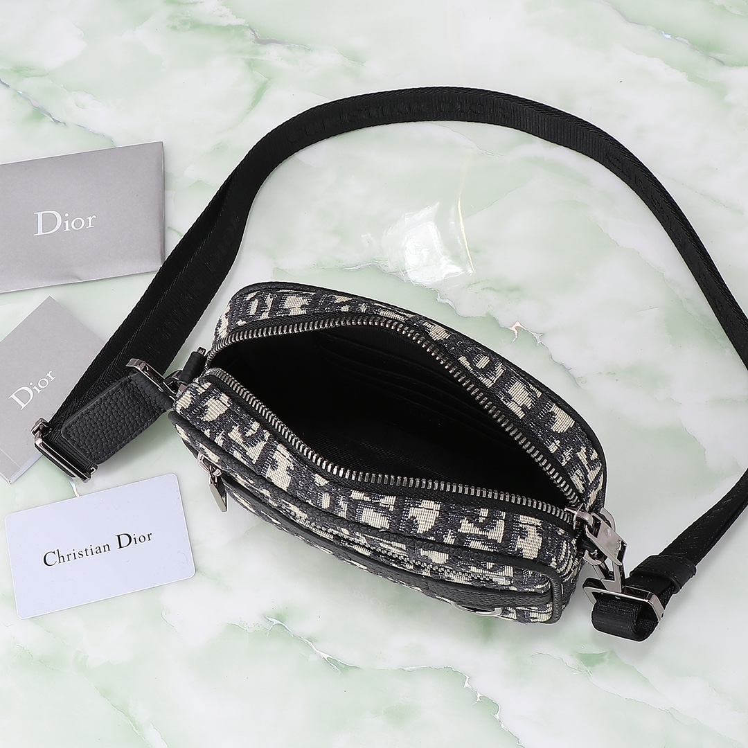 Dior Messenger Bag Cow Leather Black Mini Size L-s