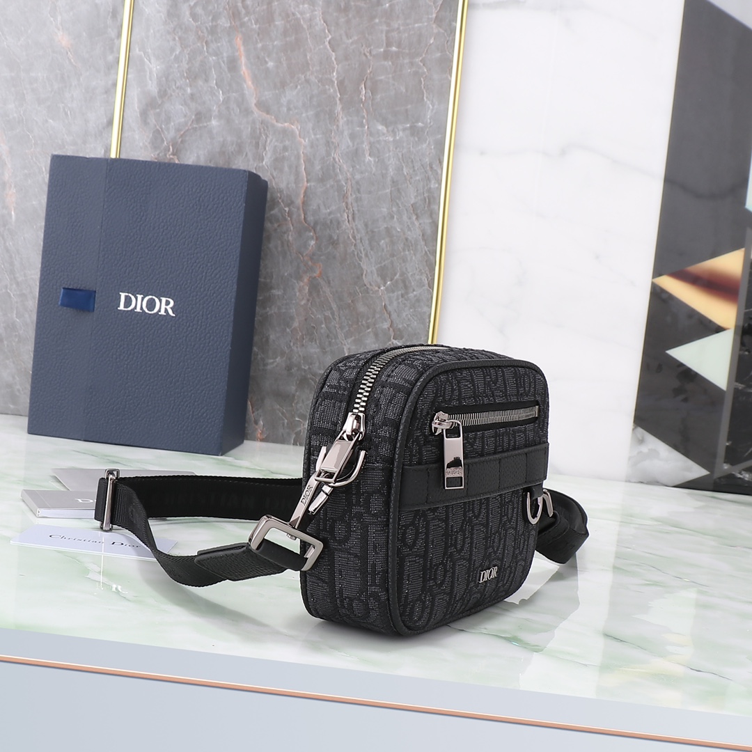 Dior Messenger Bag Cow Leather Black Mini Size L-s