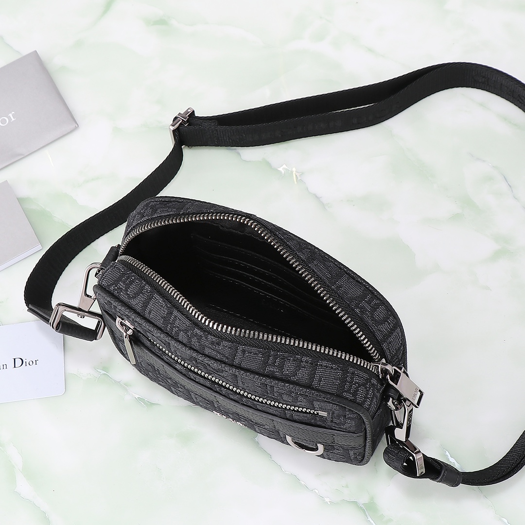Dior Messenger Bag Cow Leather Black Mini Size L-s