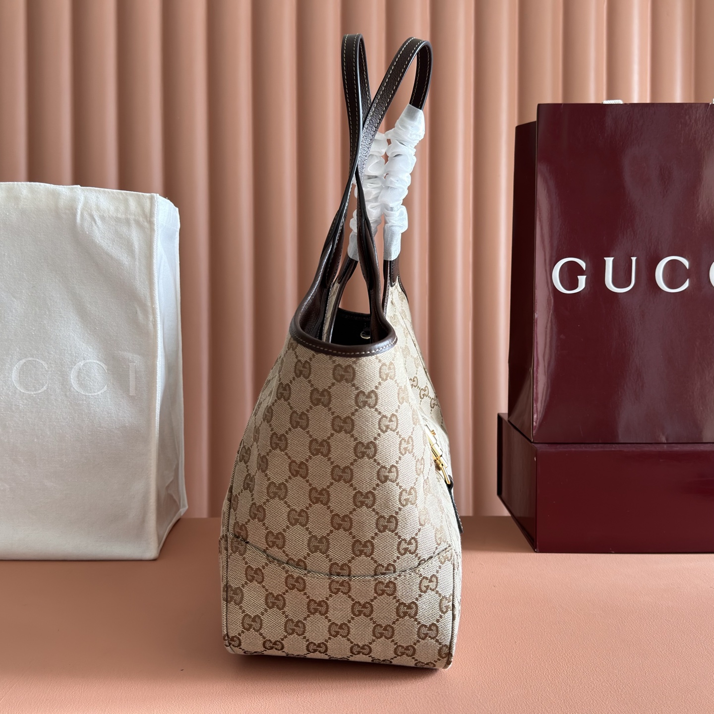 Gucci Tote Bag Canvas Brown