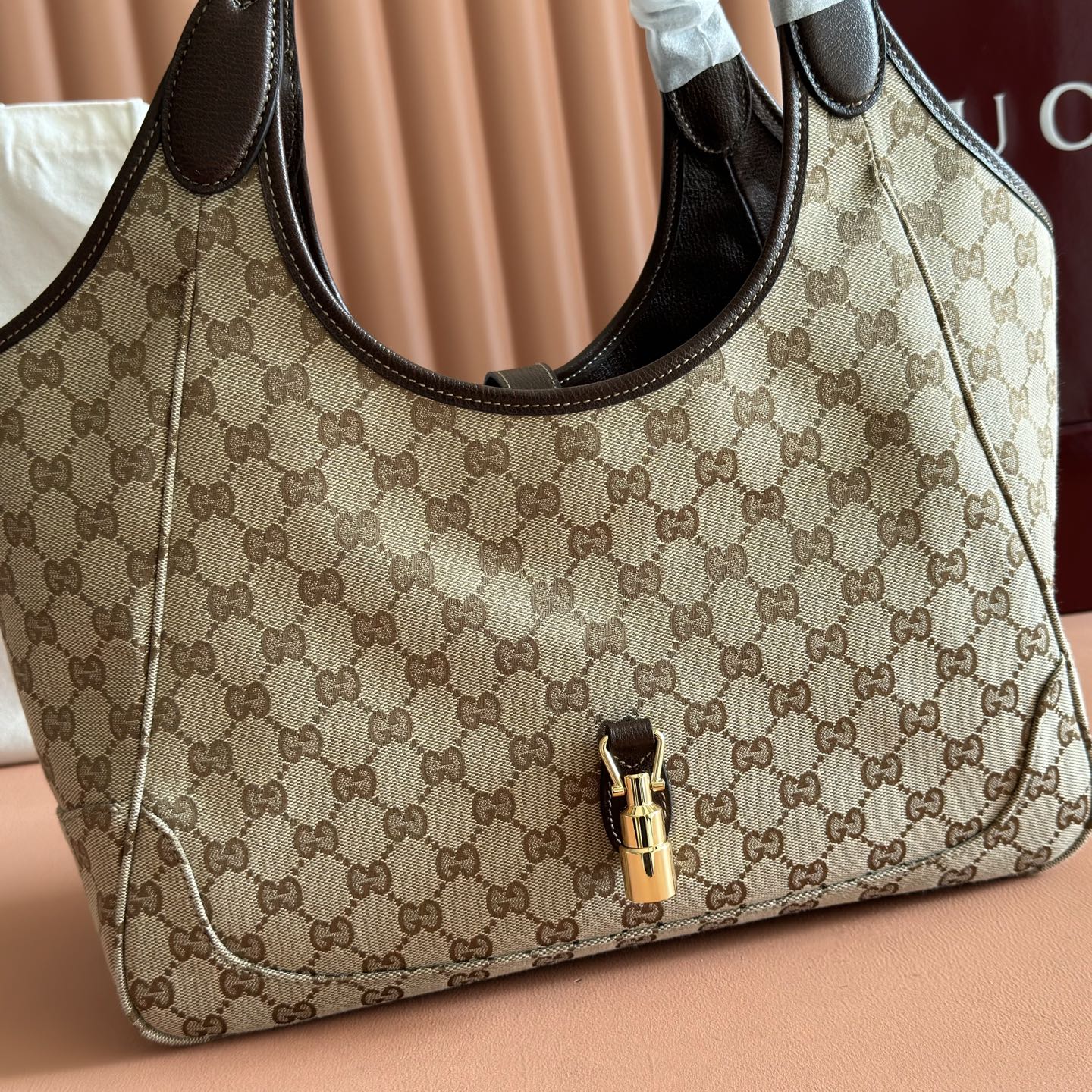 Gucci Tote Bag Canvas Brown