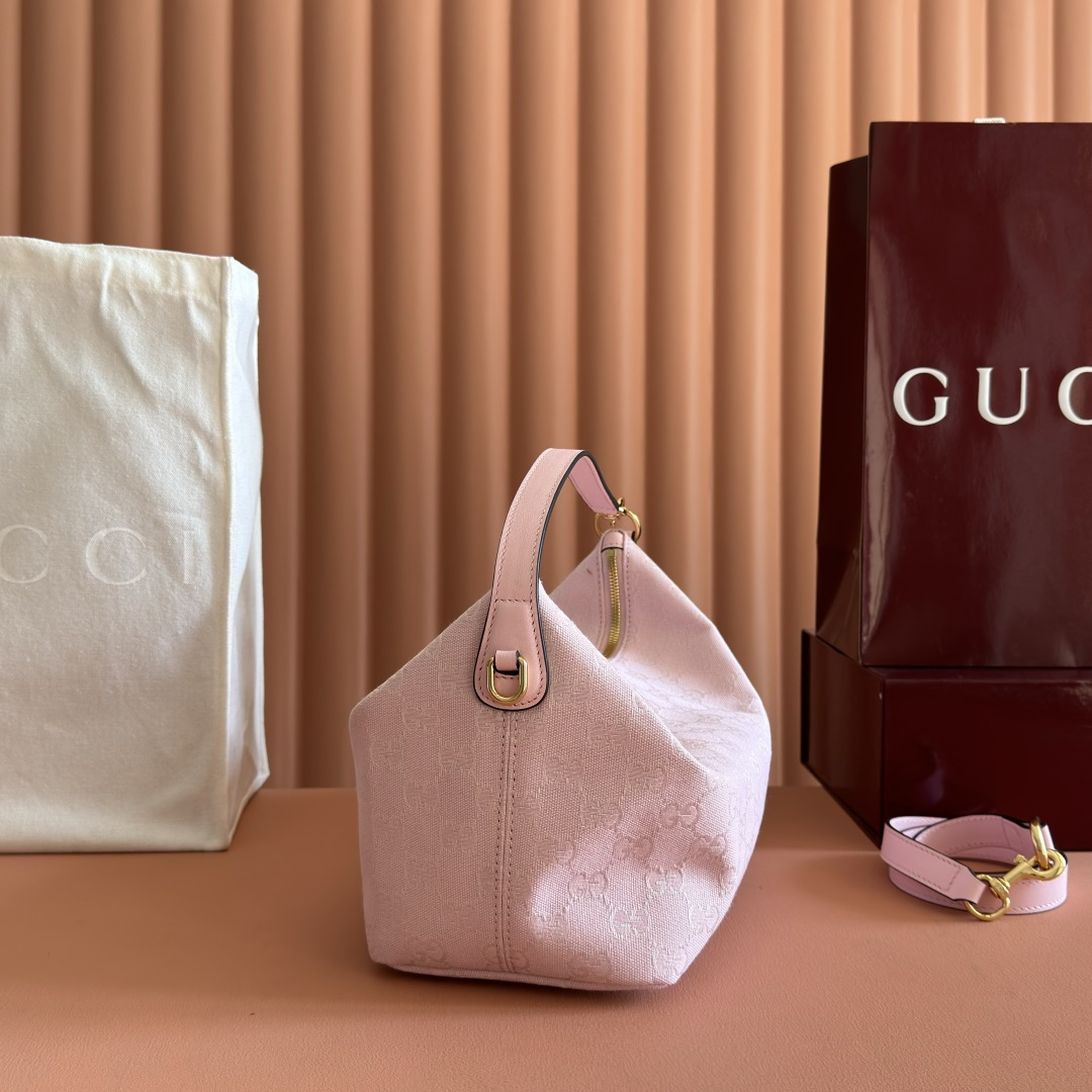 Gucci Tote Bag Canvas Brown Foldable