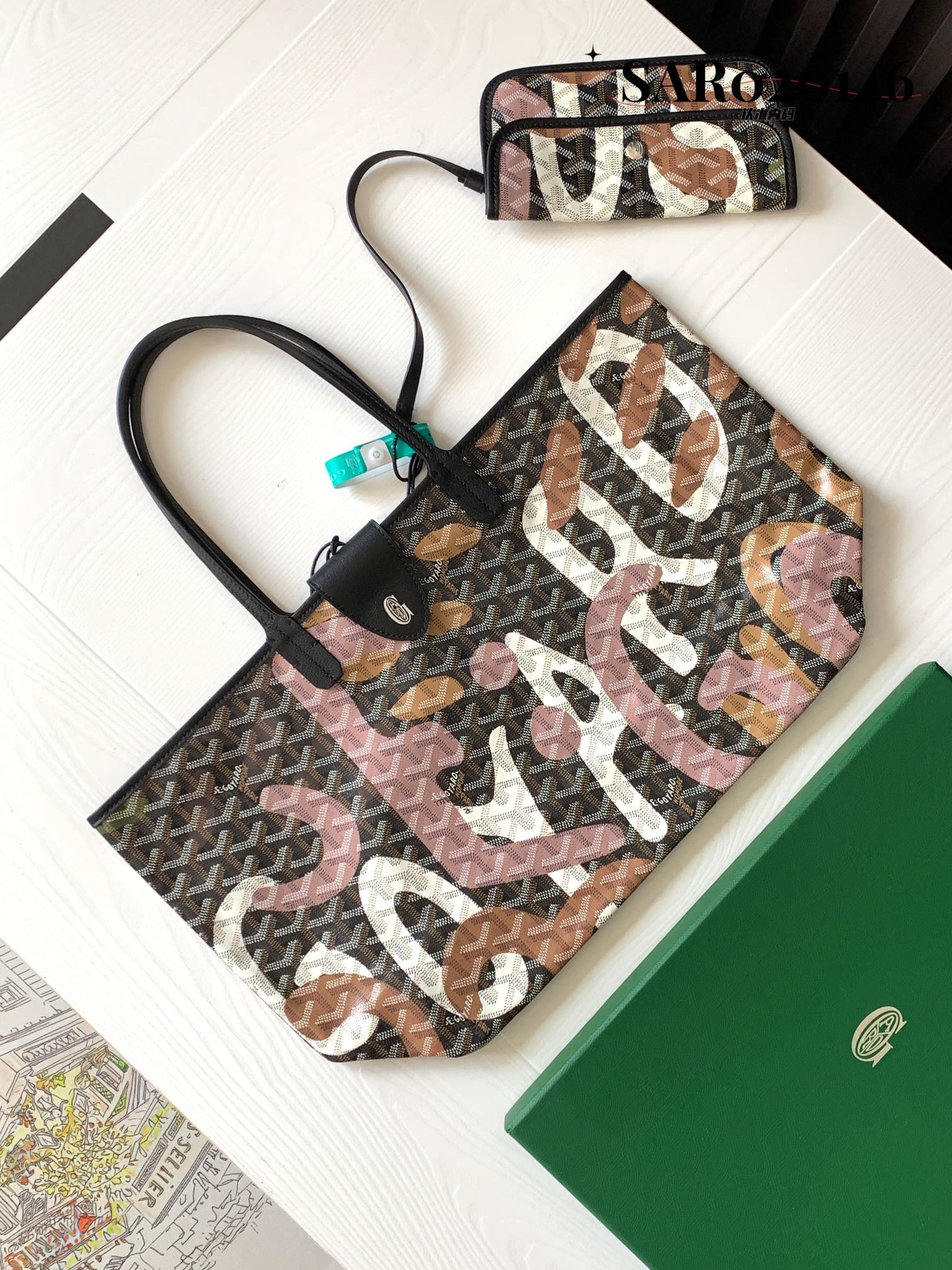 Goyard Basic Bag Canvas Blue M-l-s