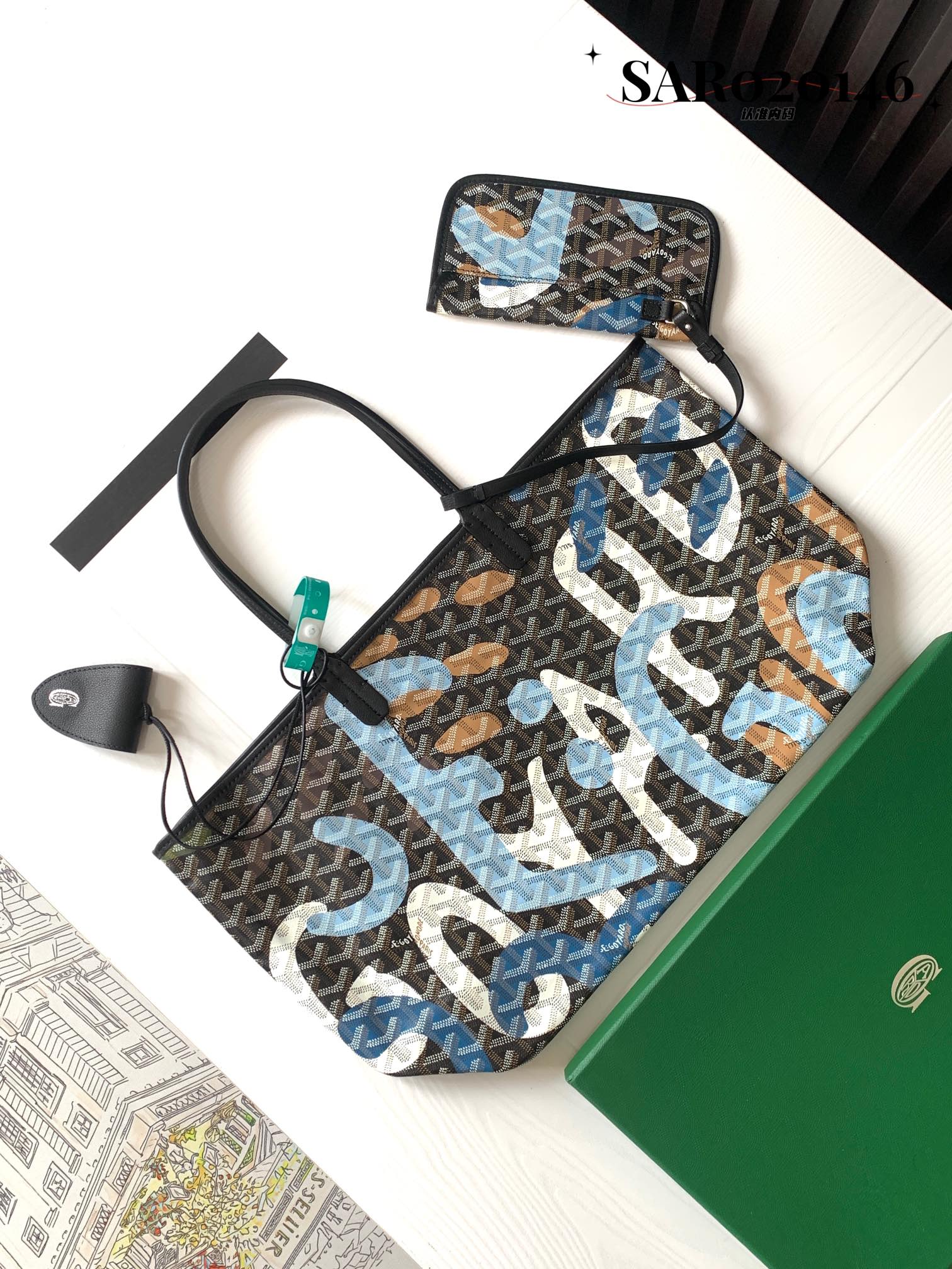 Goyard Basic Bag Canvas Blue M-l-s