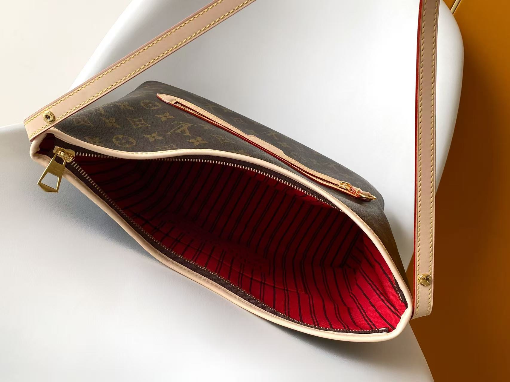 Louis Vuitton Basic Bag Cow Leather White M-l