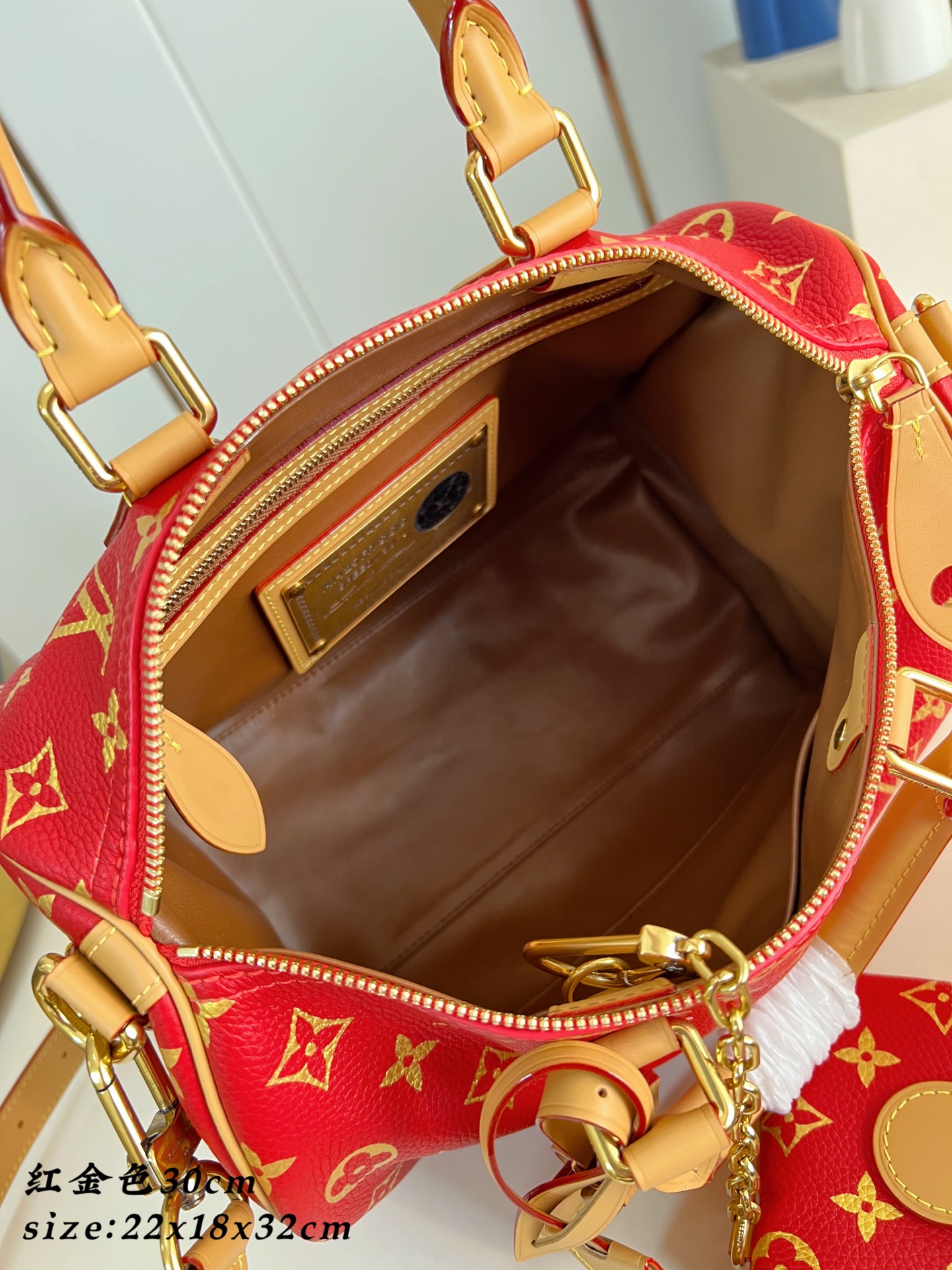 Louis Vuitton Basic Bag Cow Leather Gold M-l-s
