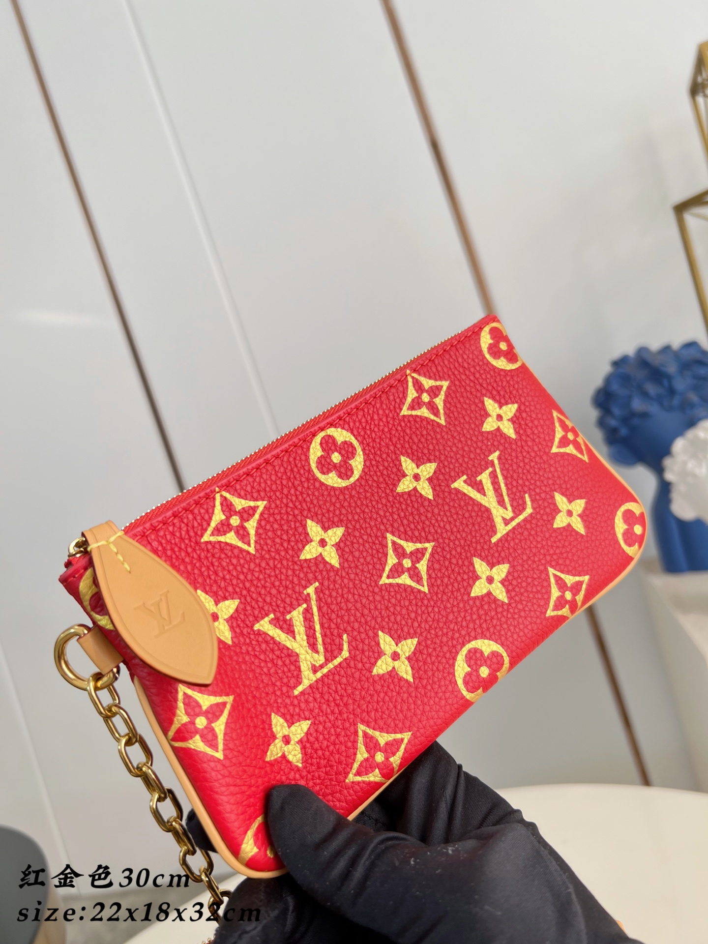 Louis Vuitton Basic Bag Cow Leather Gold M-l-s