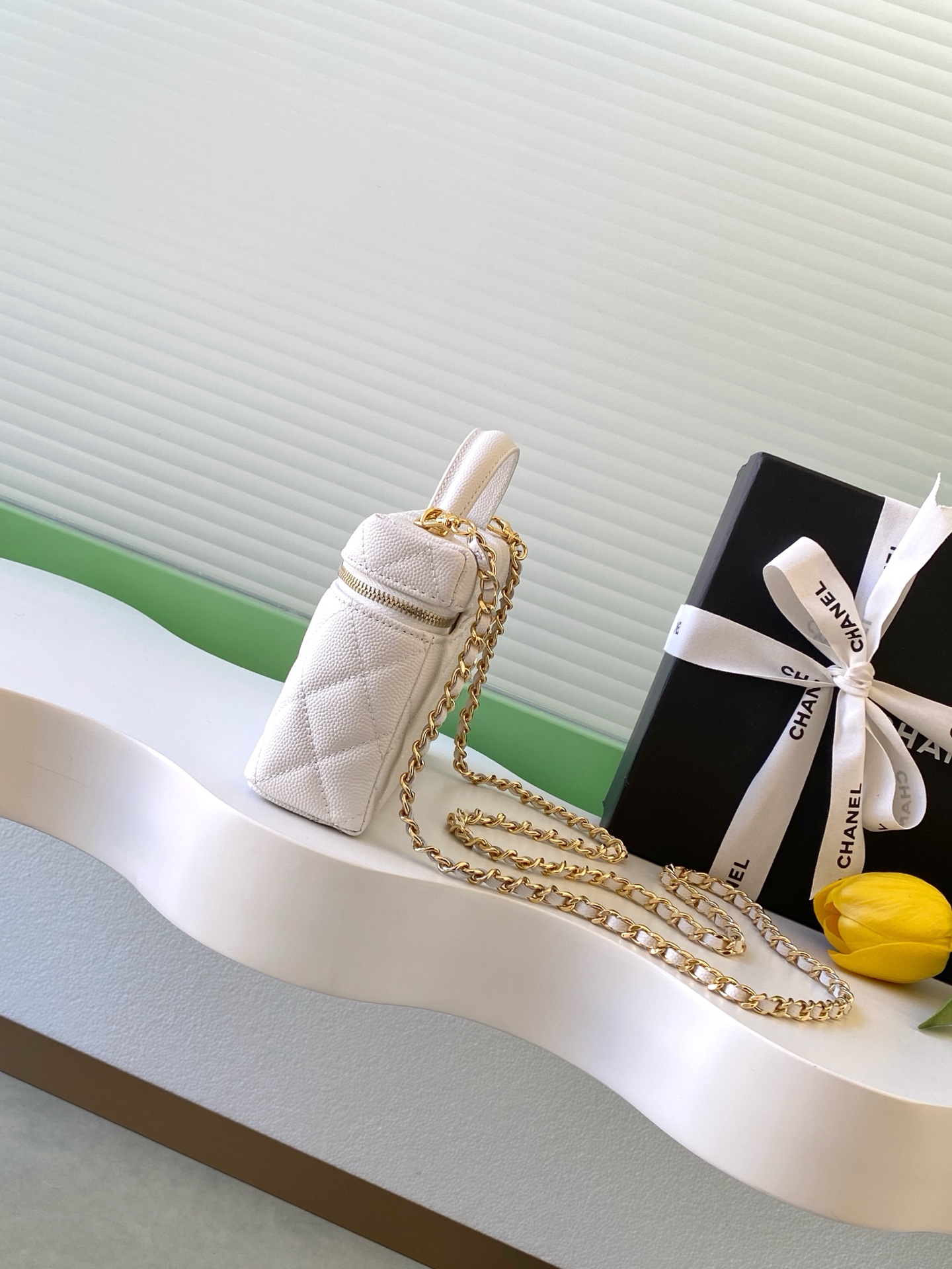 Chanel Basic Bag Cow Leather White L