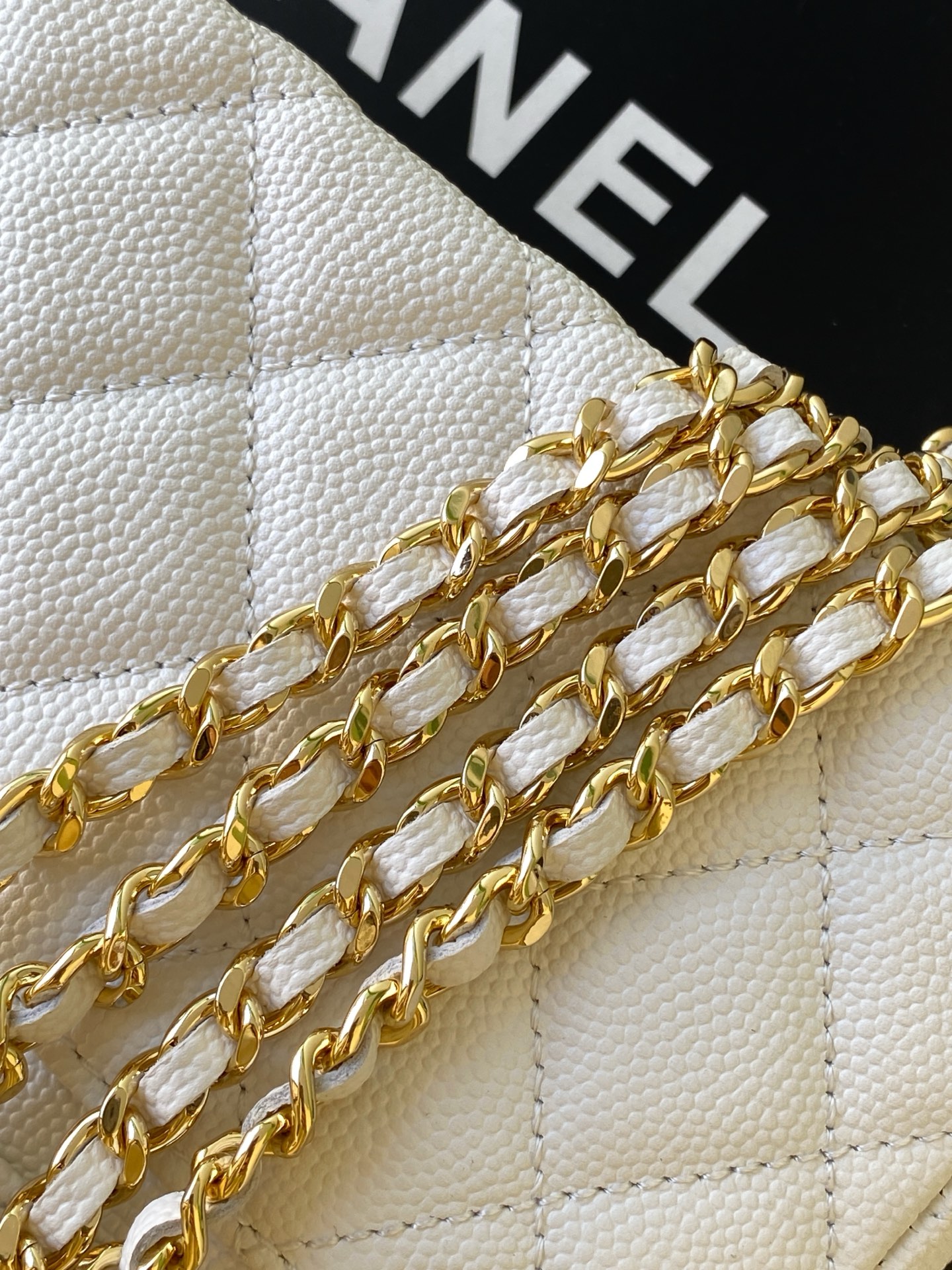 Chanel Basic Bag Cow Leather White L