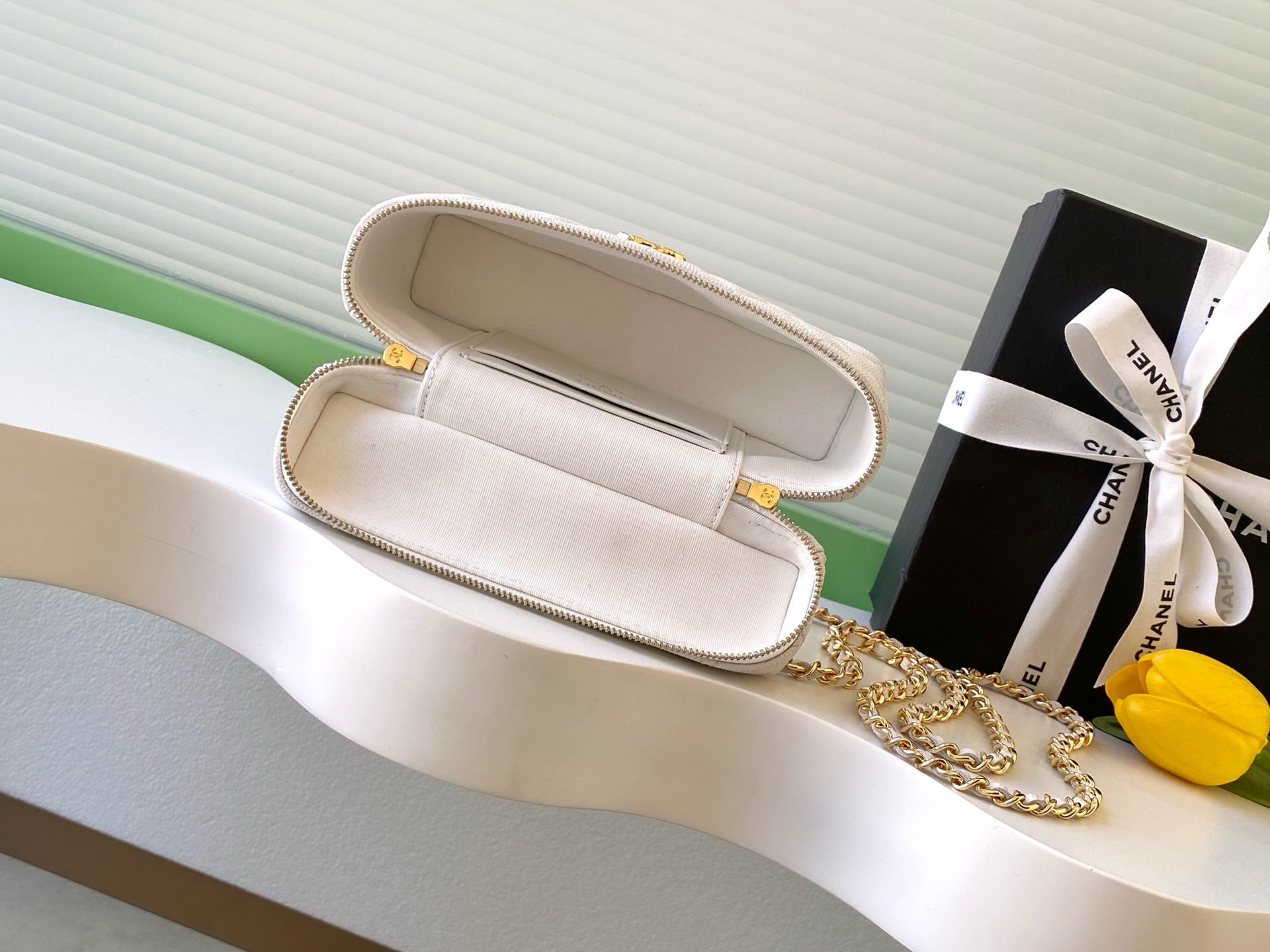 Chanel Basic Bag Cow Leather White L