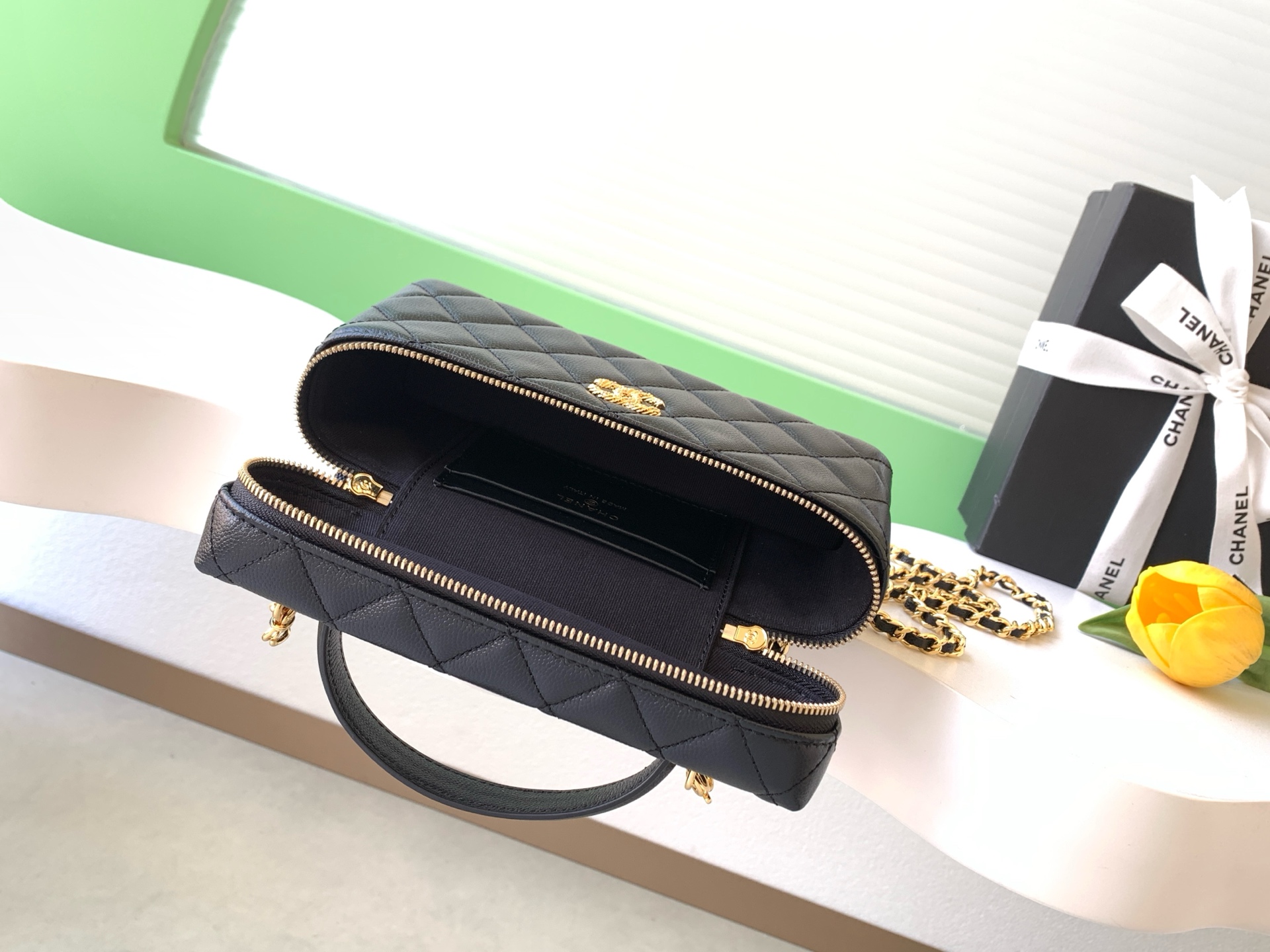 Chanel Basic Bag Cow Leather Black L
