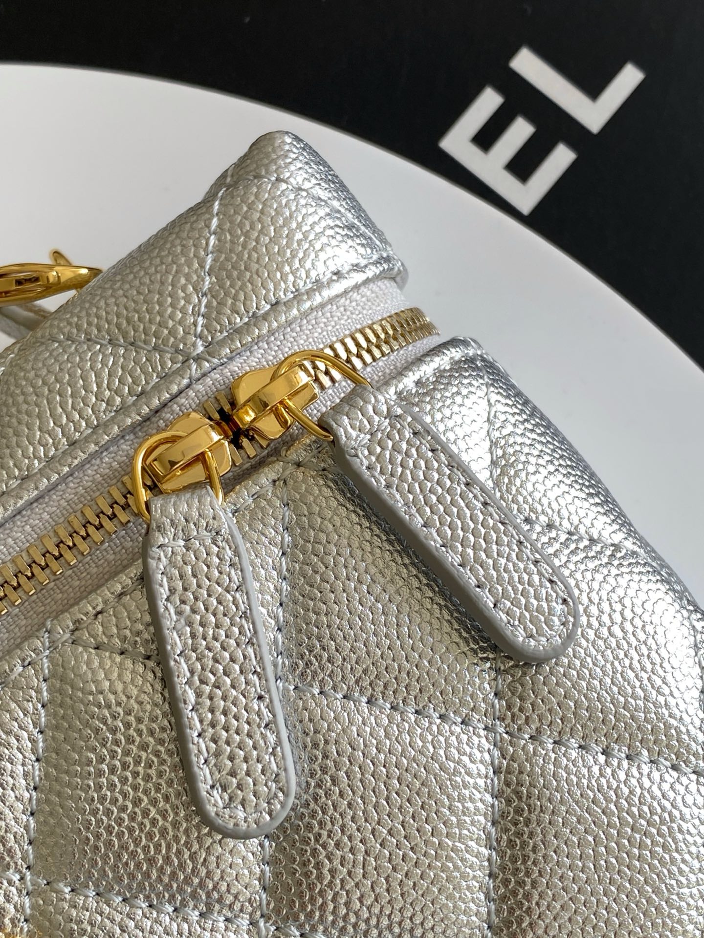 Chanel Basic Bag Cow Leather Silver L