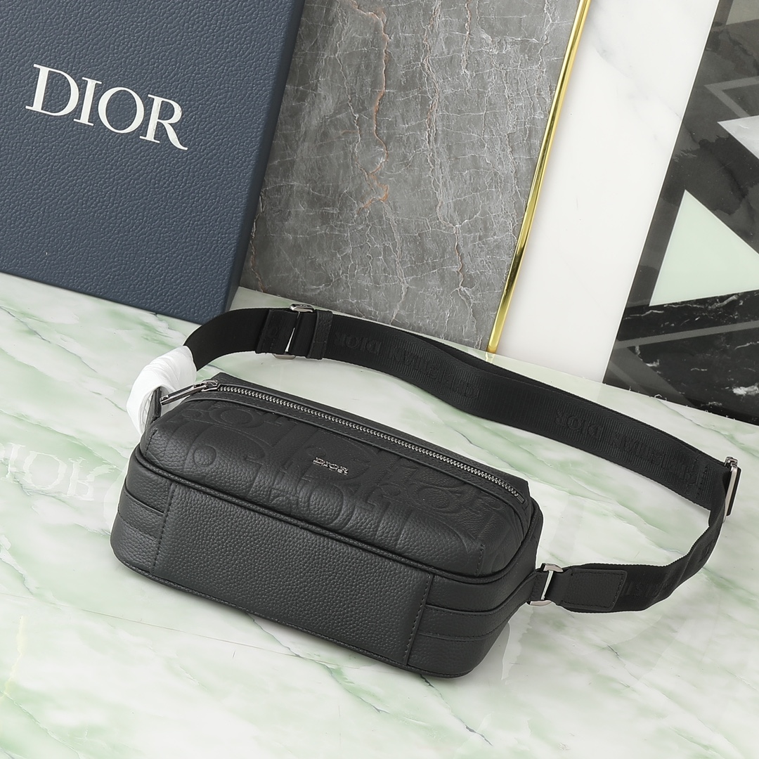 Dior Messenger Bag Cow Leather Black L-s-340l
