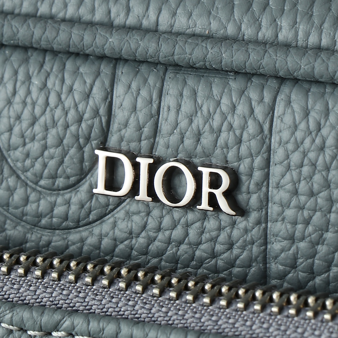 Dior Clutch Bag Cow Leather Gray L-s-276l
