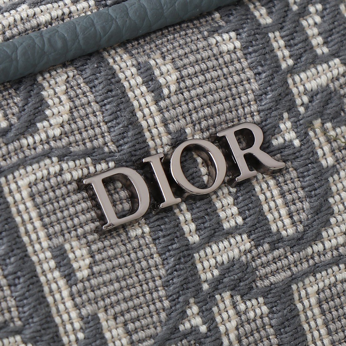 Dior Clutch Bag Nylon Gray L-s