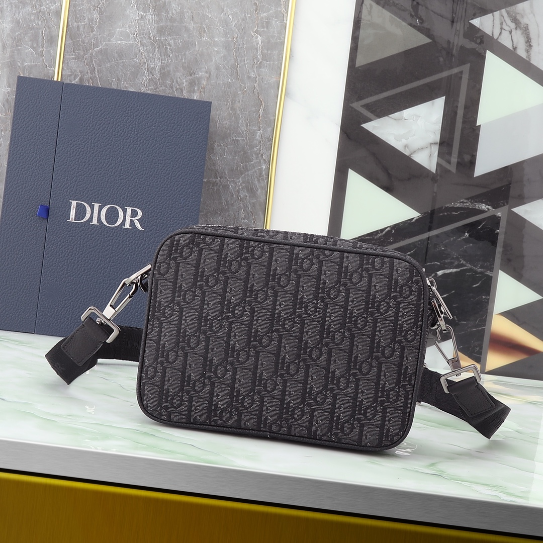 Dior Clutch Bag Nylon Black L-s