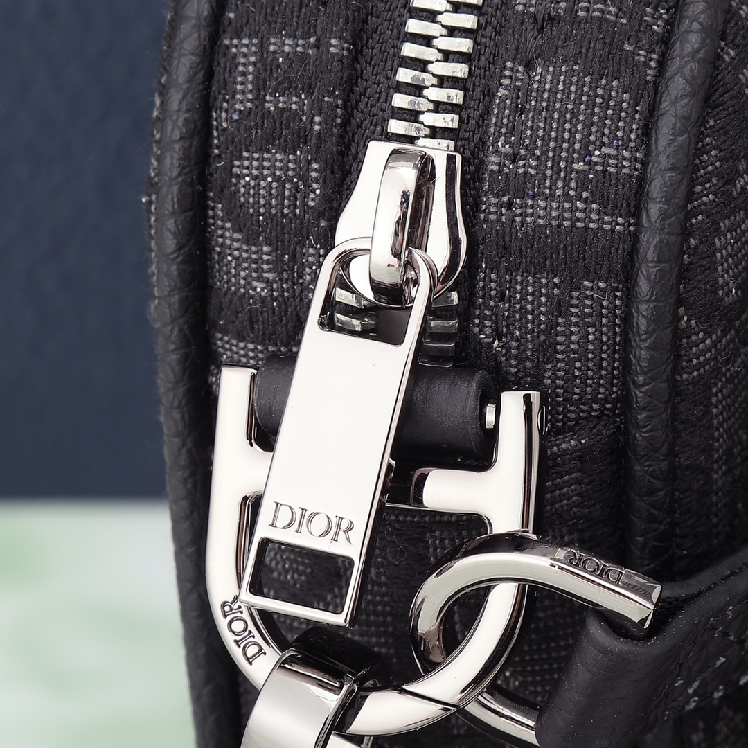 Dior Clutch Bag Nylon Black L-s