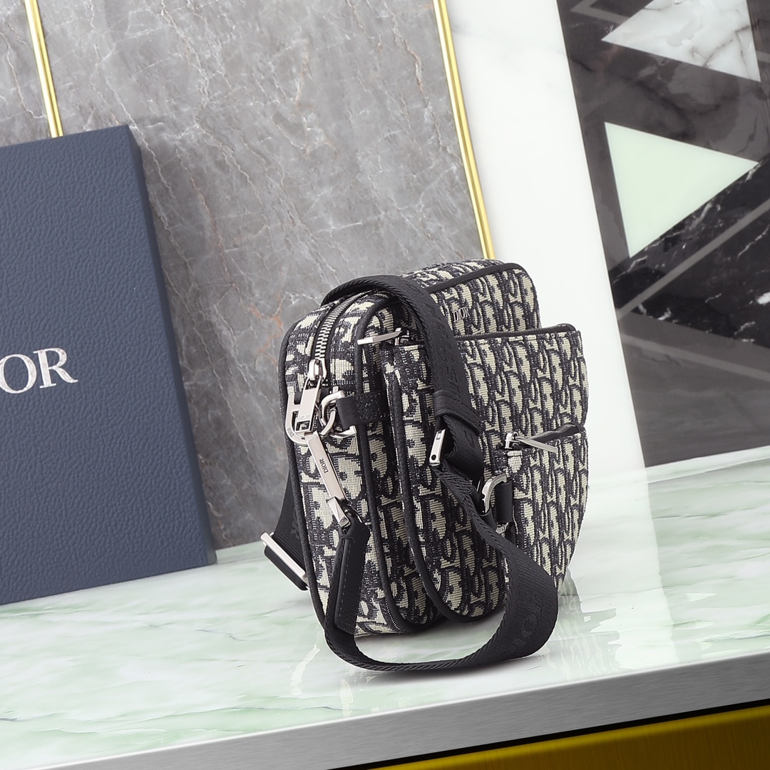 Dior Clutch Bag Nylon Beige L-s