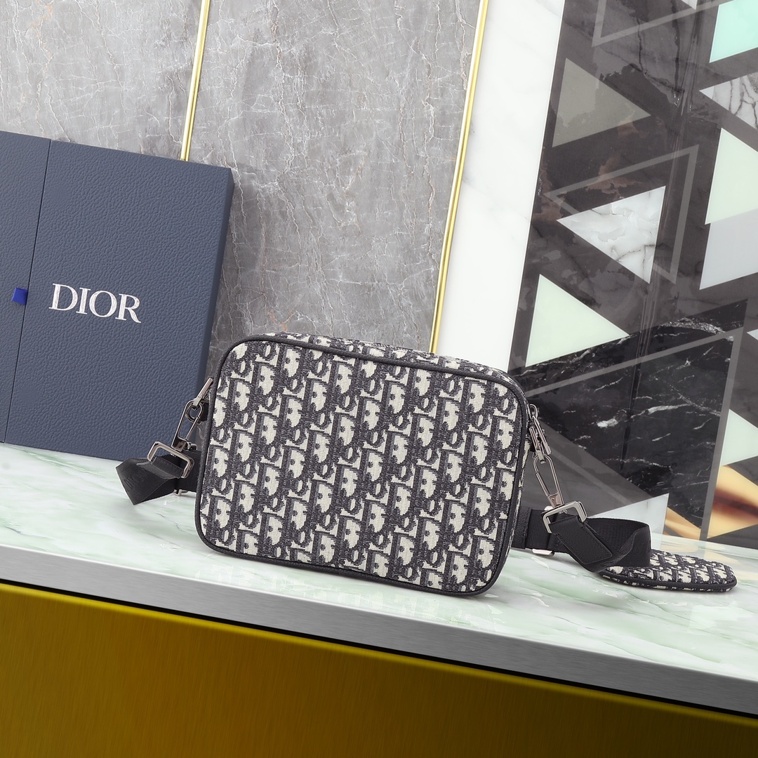 Dior Clutch Bag Nylon Beige L-s