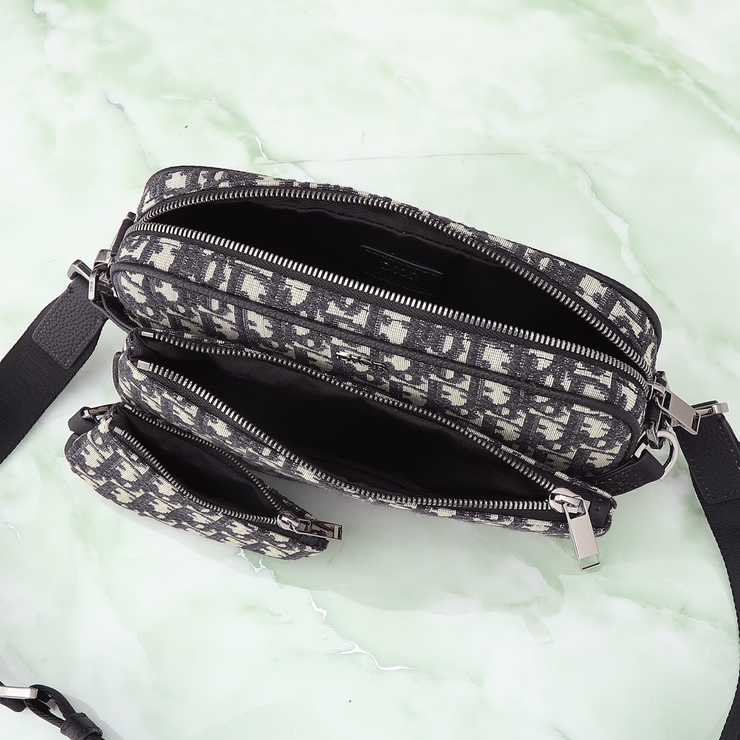 Dior Clutch Bag Nylon Beige L-s