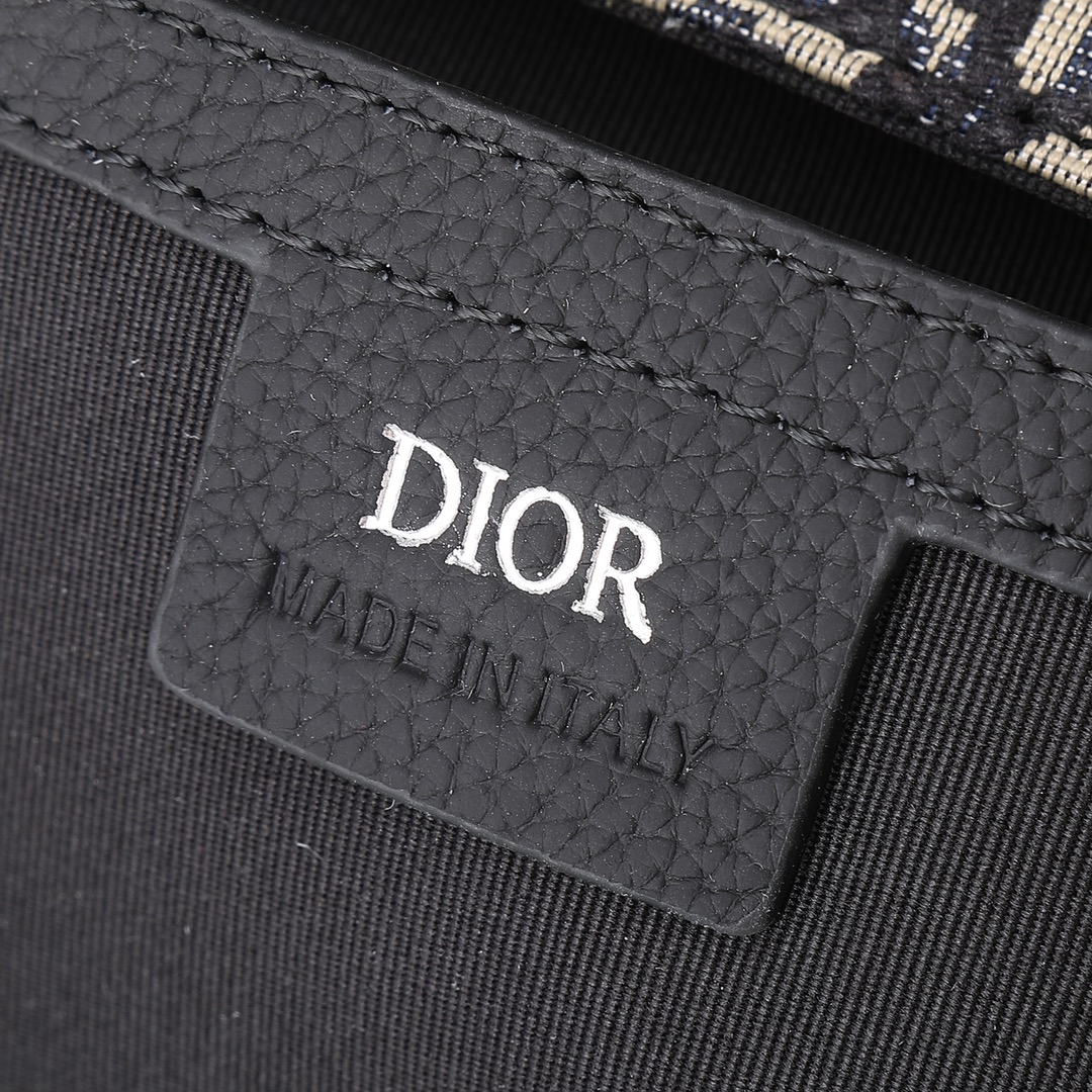 Dior Clutch Bag Cow Leather Black L-s