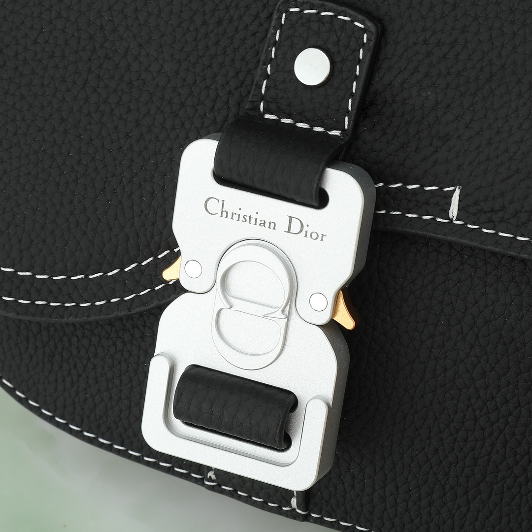 Dior Clutch Bag Cow Leather Black S