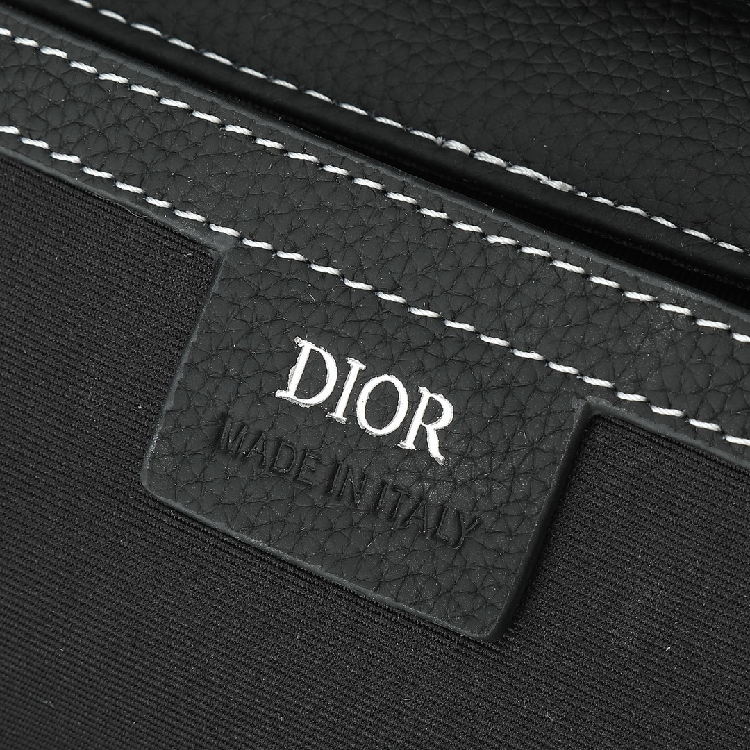 Dior Clutch Bag Cow Leather Black S