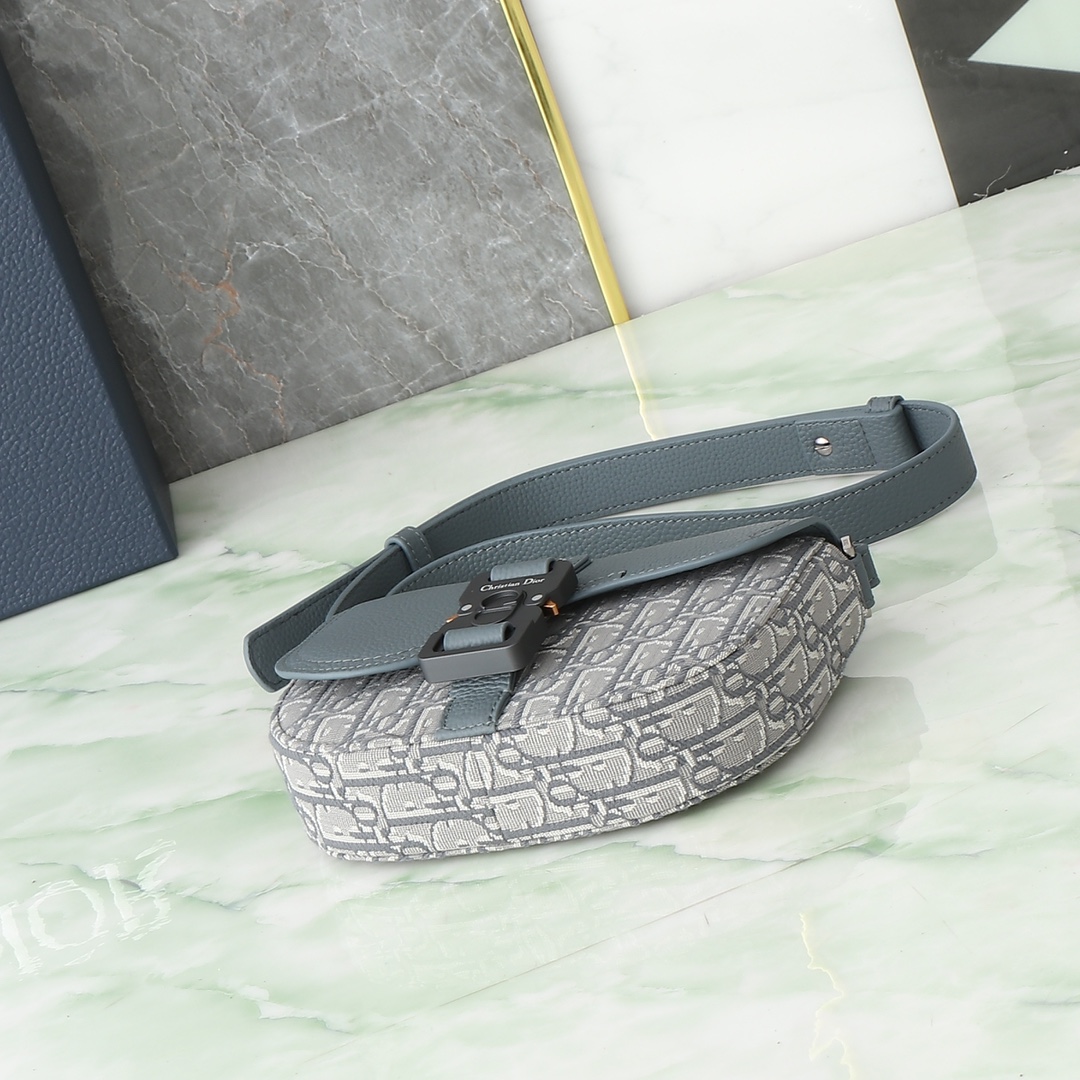 Dior Messenger Bag Cow Leather Gray Mini Size L-s