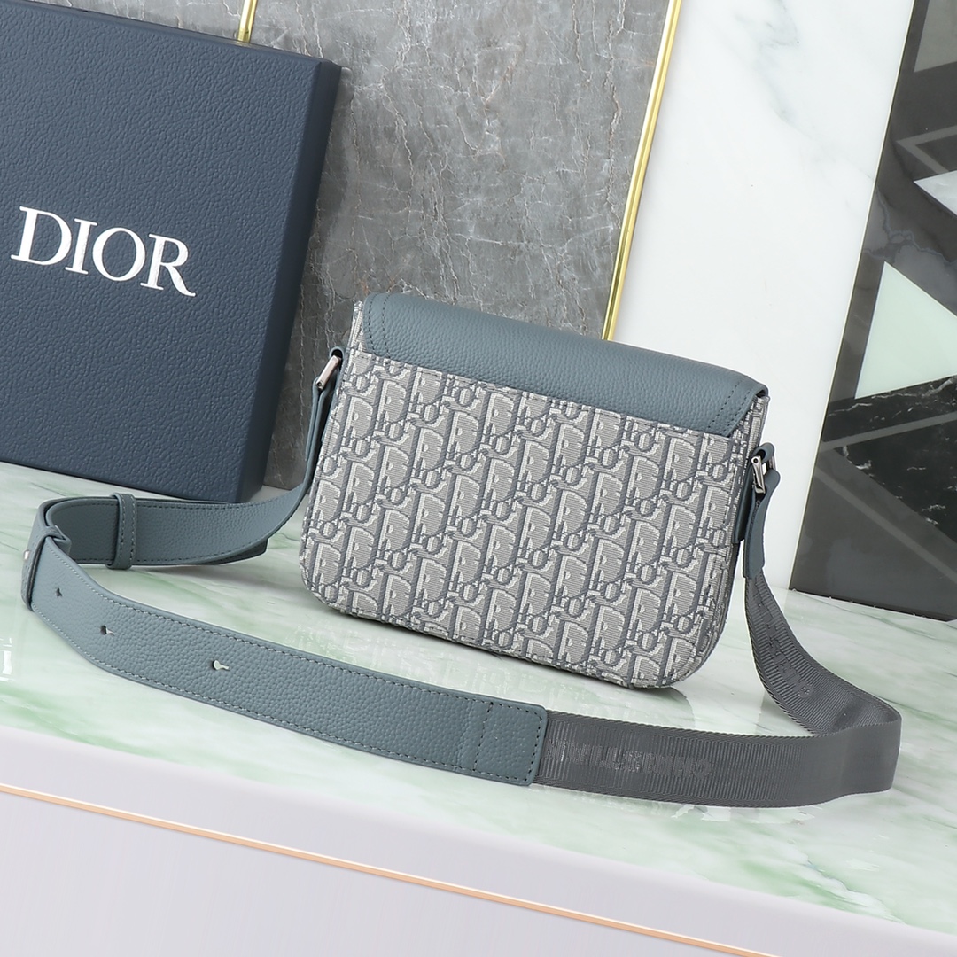 Dior Messenger Bag Cow Leather Gray L-s