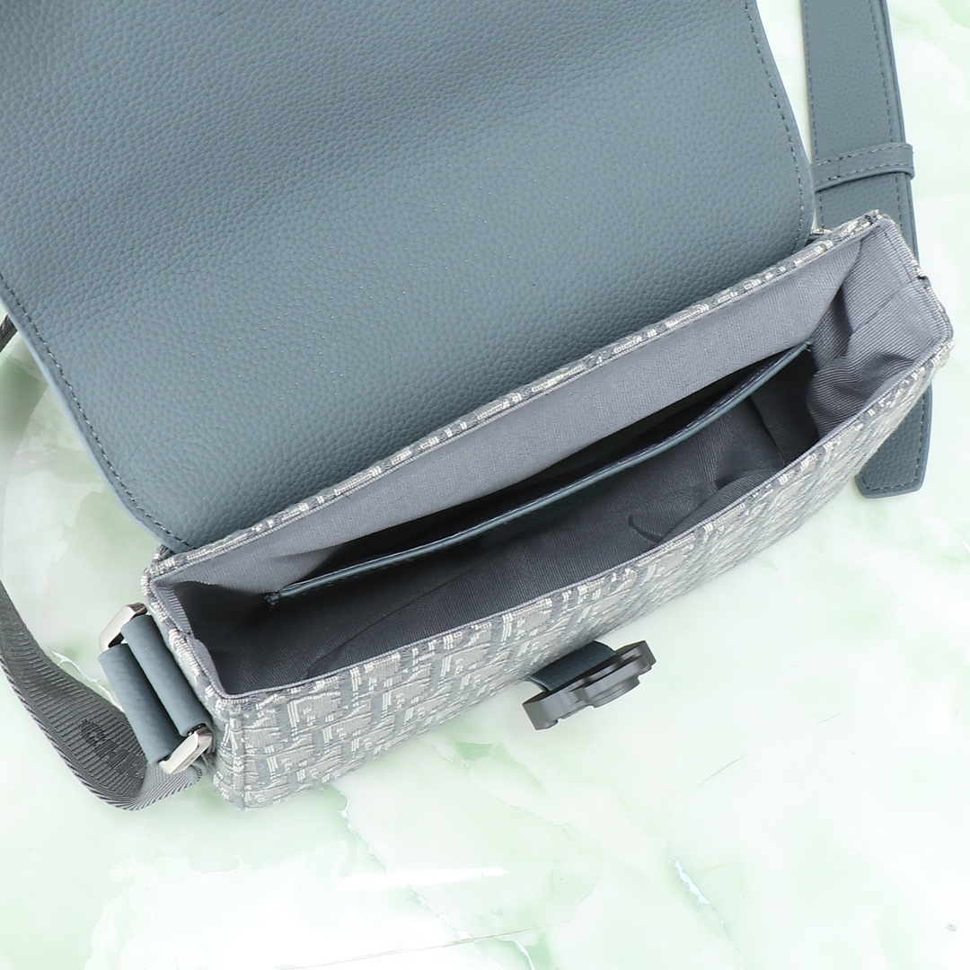 Dior Messenger Bag Cow Leather Gray L-s