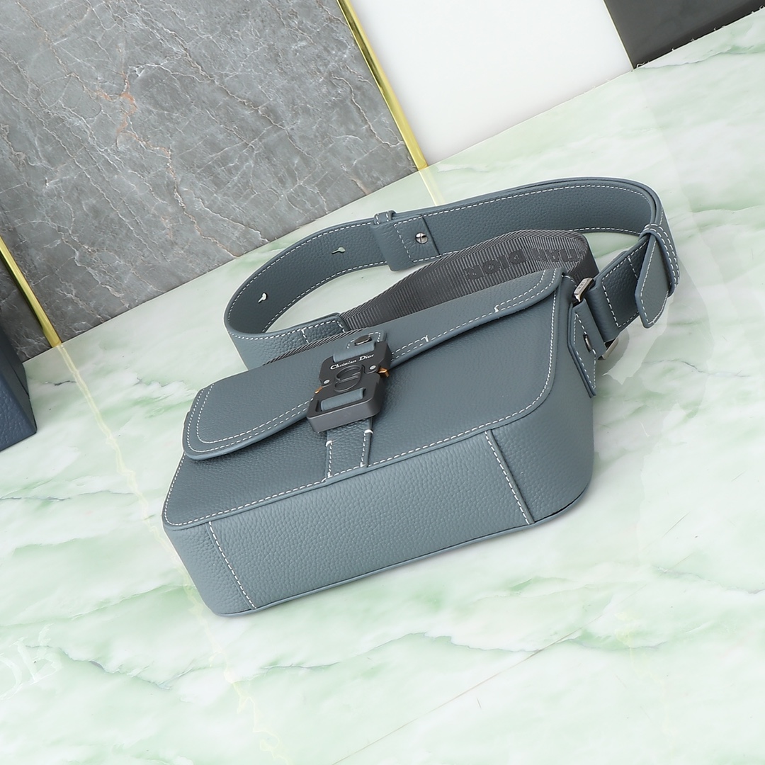 Dior Messenger Bag Cow Leather Gray S