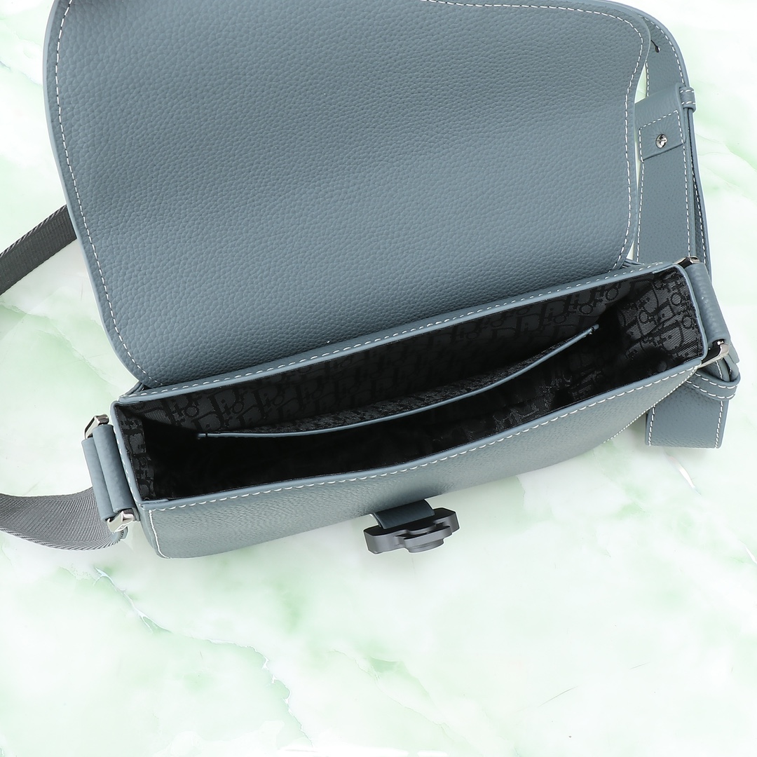 Dior Messenger Bag Cow Leather Gray S