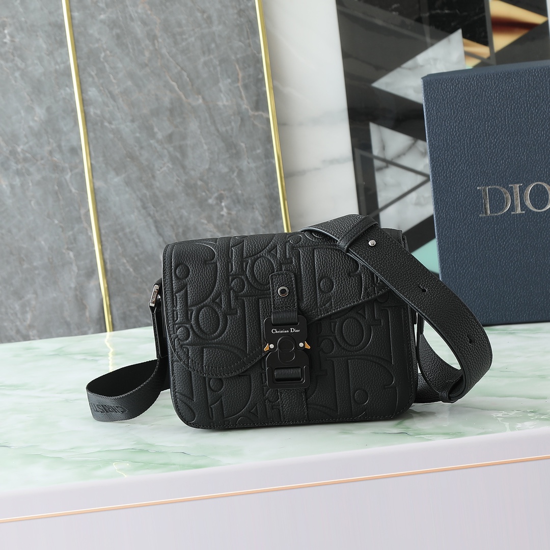 Dior Messenger Bag Cow Leather Black 049l-l-s