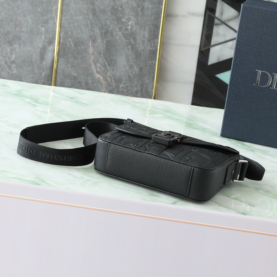 Dior Messenger Bag Cow Leather Black 049l-l-s