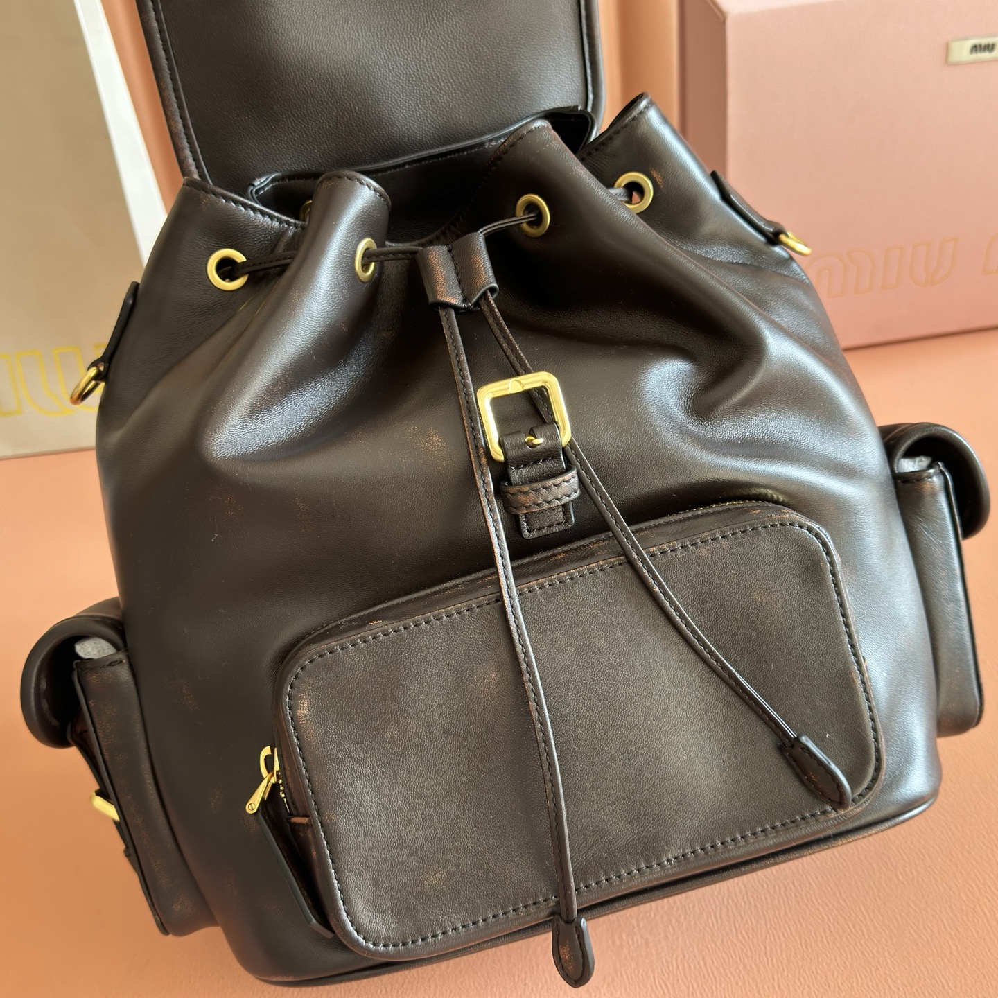 Miu Miu Backpack Cow Leather M