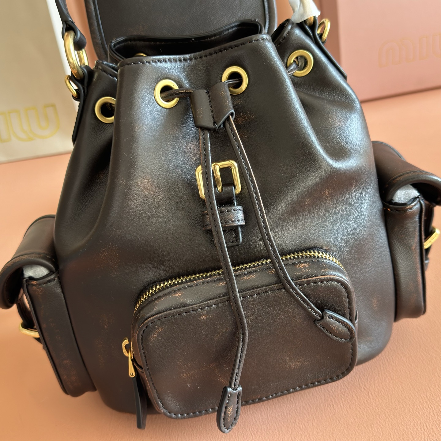 Miu Miu Backpack Cow Leather M