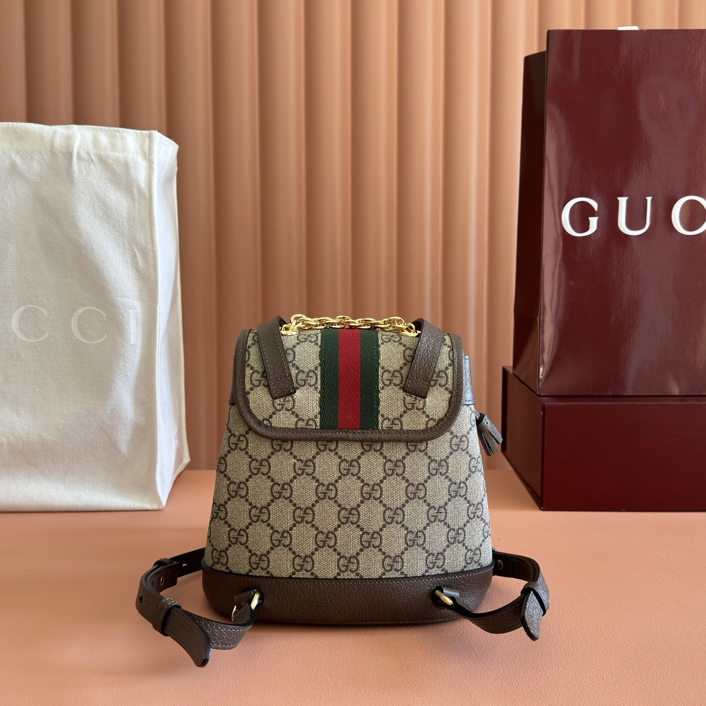 Gucci Backpack Canvas White M-l-s