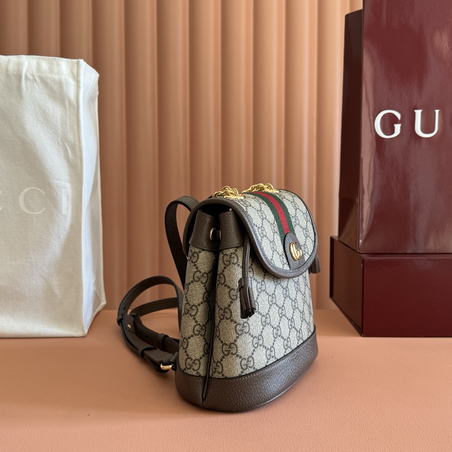 Gucci Backpack Canvas White M-l-s