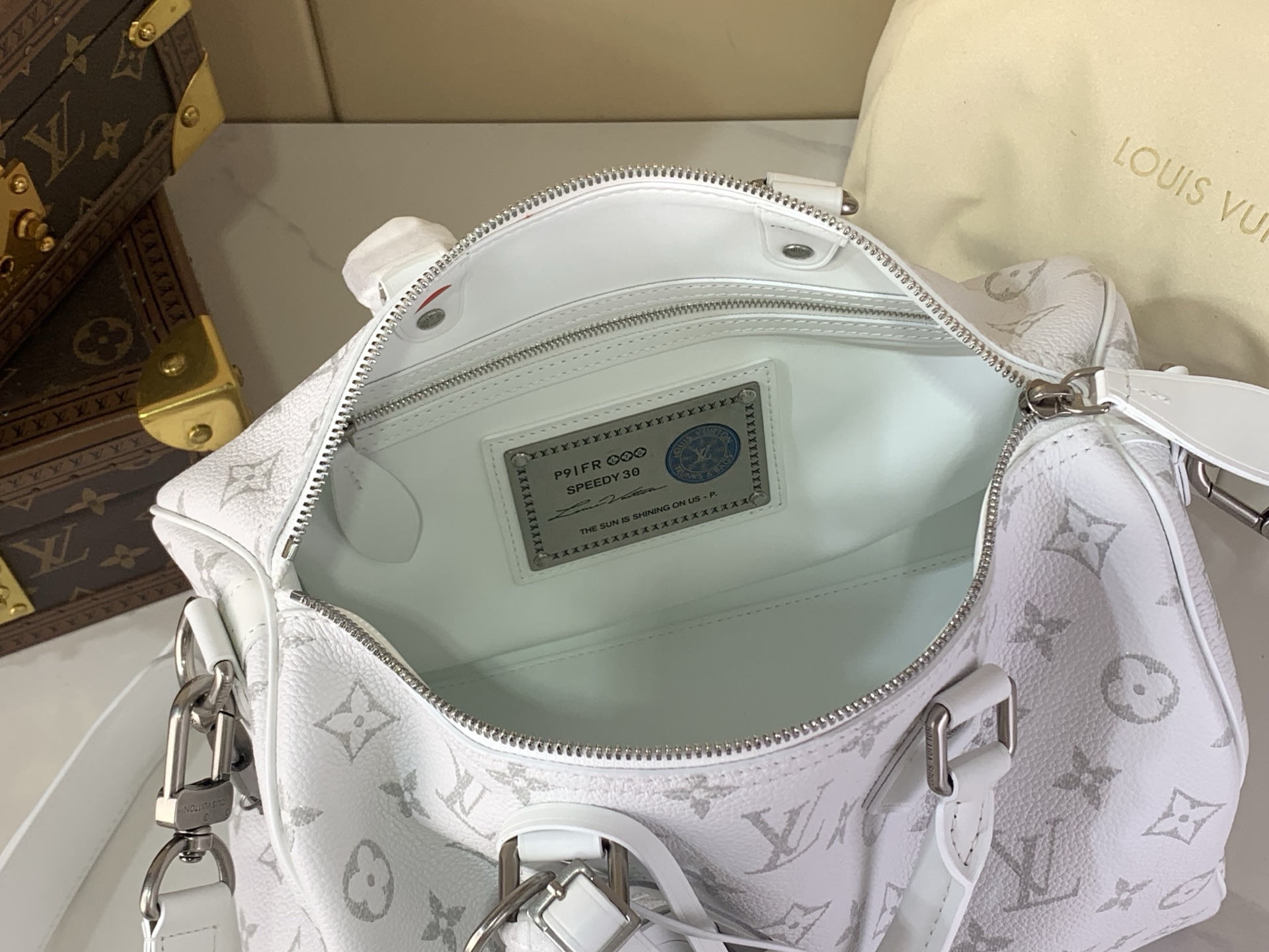 Louis Vuitton Basic Bag Cow Leather White M-s