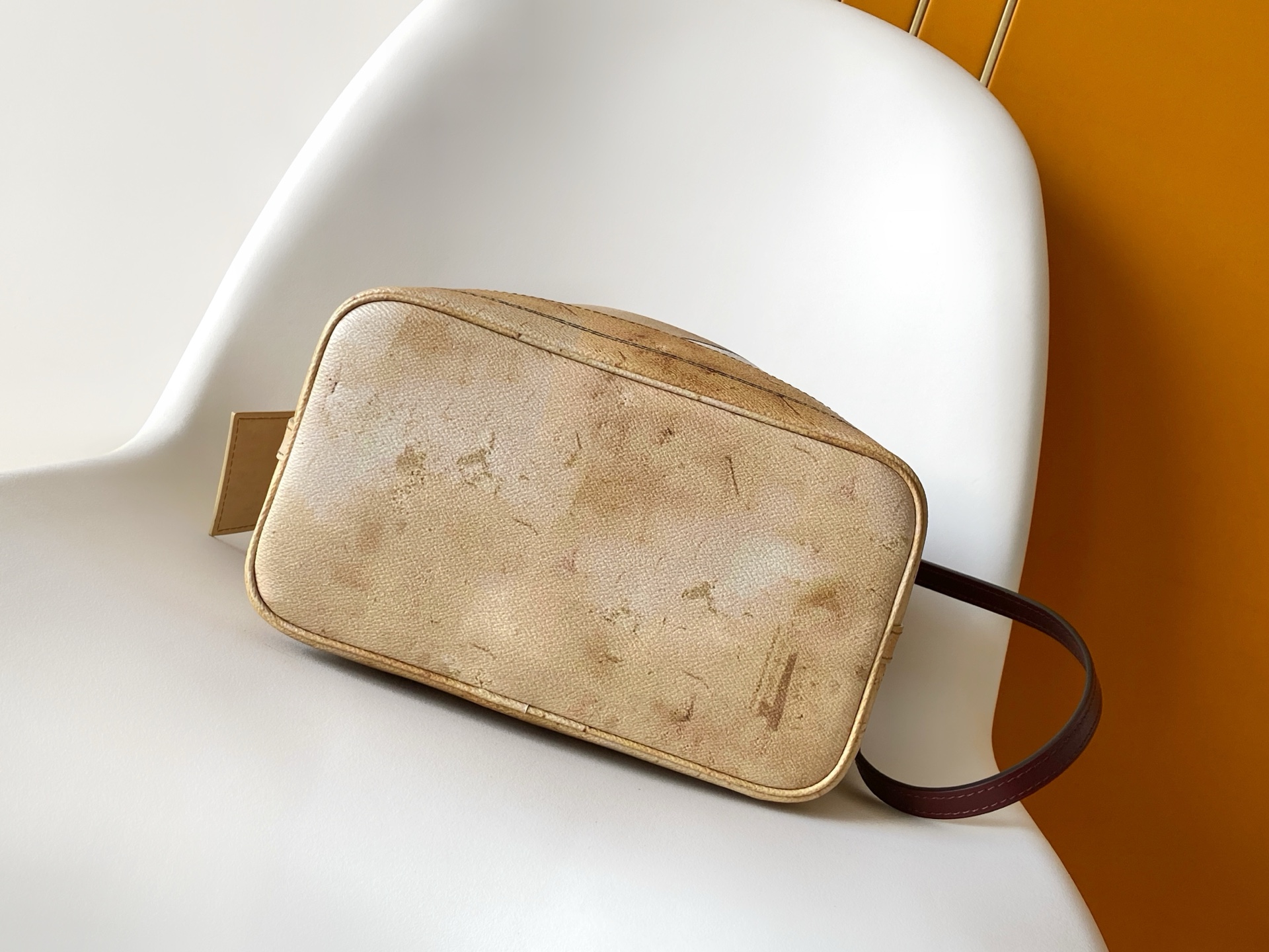 Louis Vuitton Tote Bag Cow Leather Beige M-s