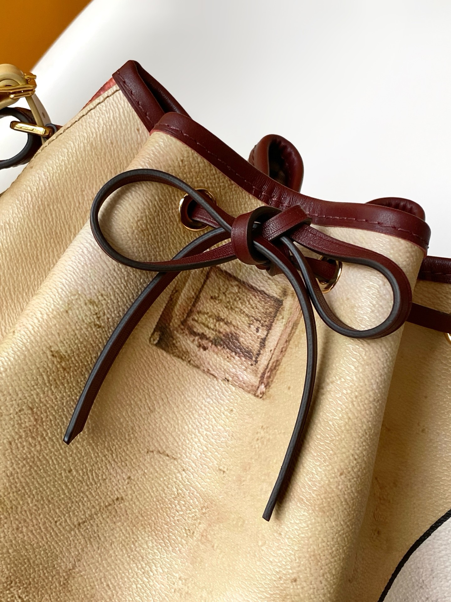 Louis Vuitton Tote Bag Cow Leather Beige M-s