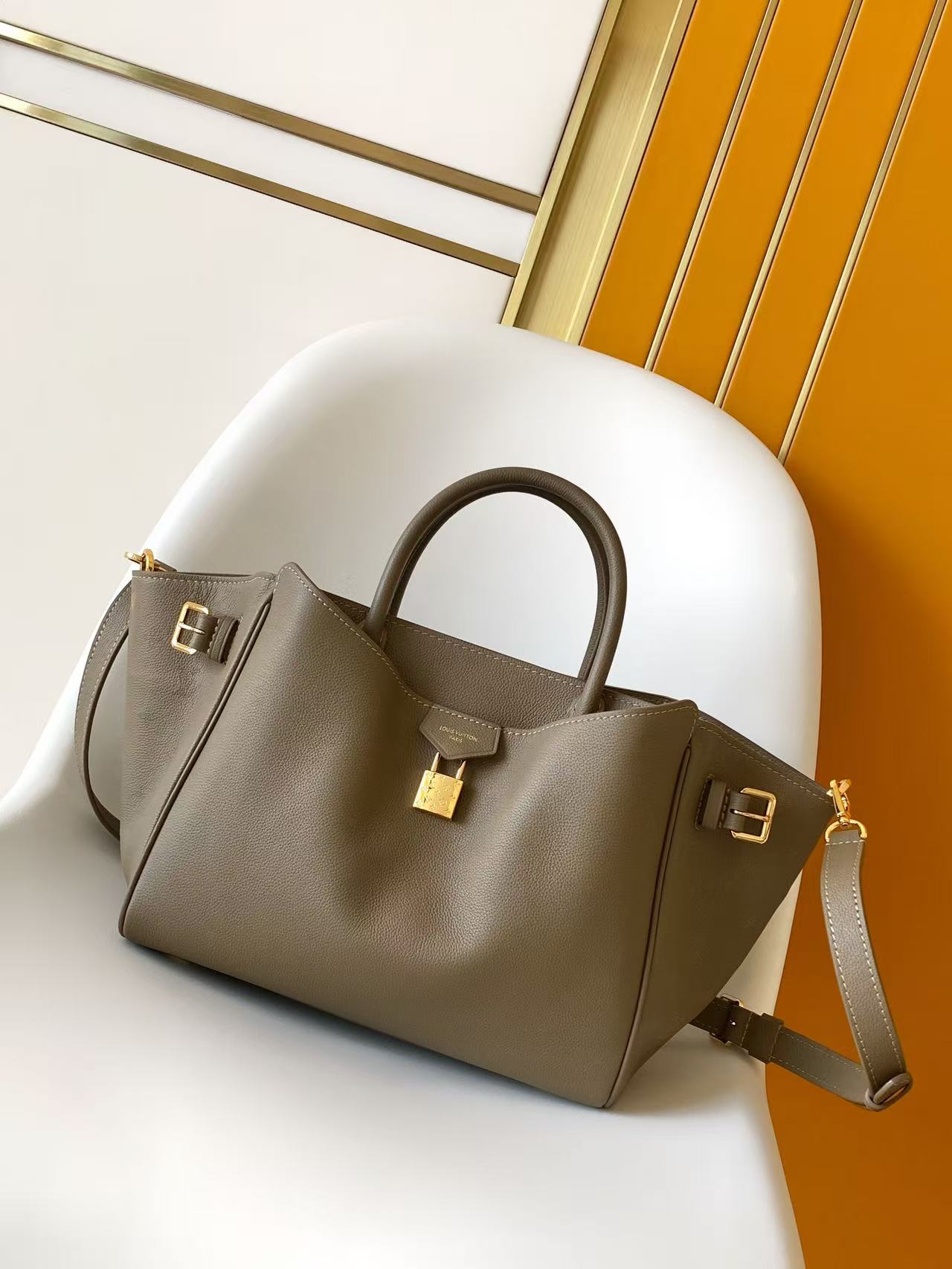 Louis Vuitton Basic Bag Cow Leather Black M-s