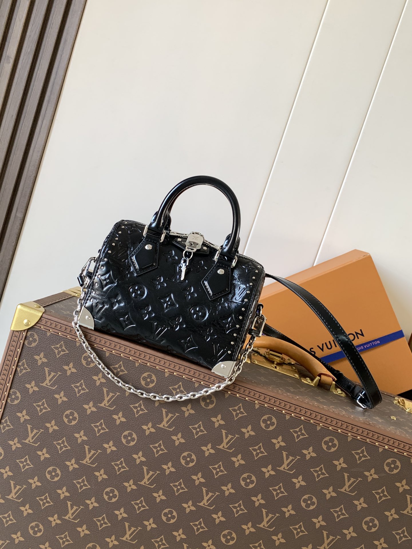 Louis Vuitton Basic Bag Cow Leather Black M-s