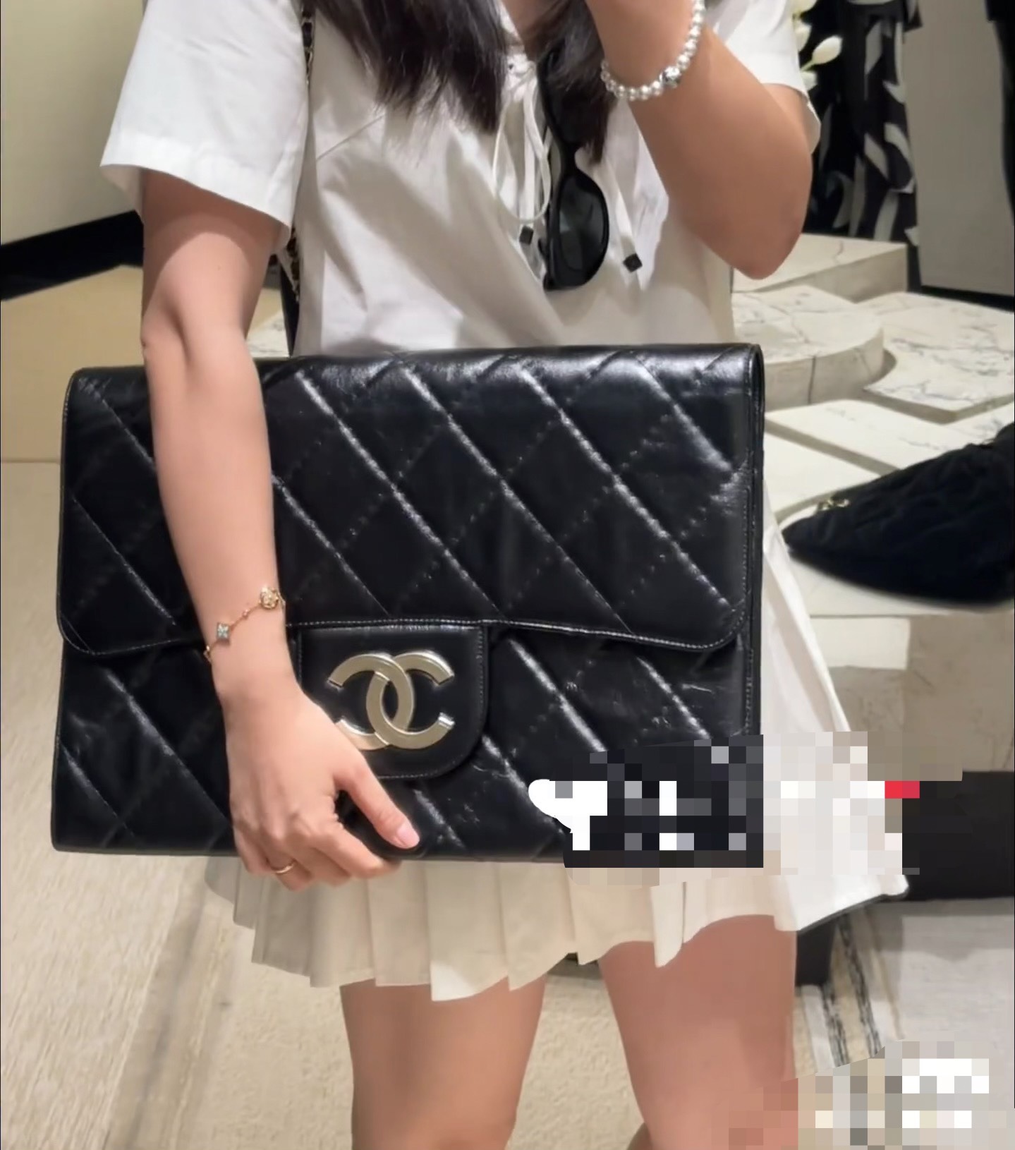 Chanel Female Clutch Bag Cow Leather Large Capacity M-l-s