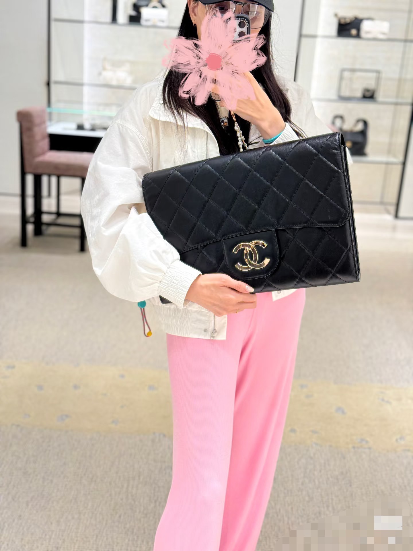 Chanel Female Clutch Bag Cow Leather Large Capacity M-l-s